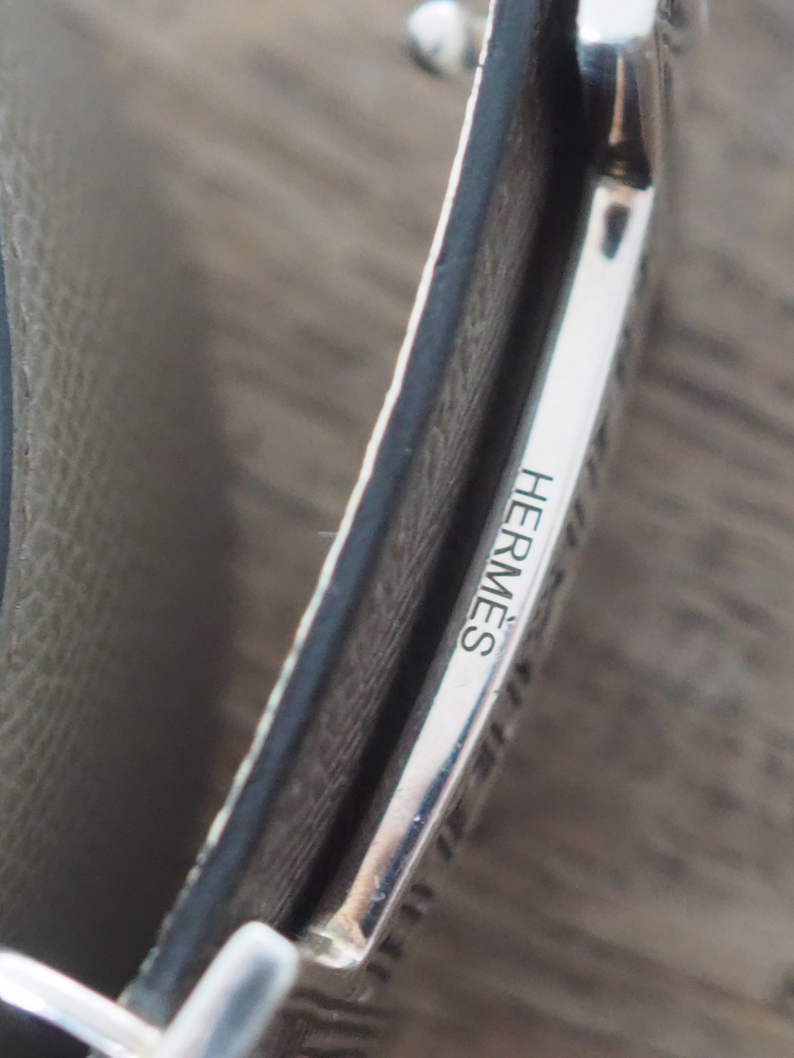HERMES エルメス トゥアレグ ベルト 90 シルバー グレージュ