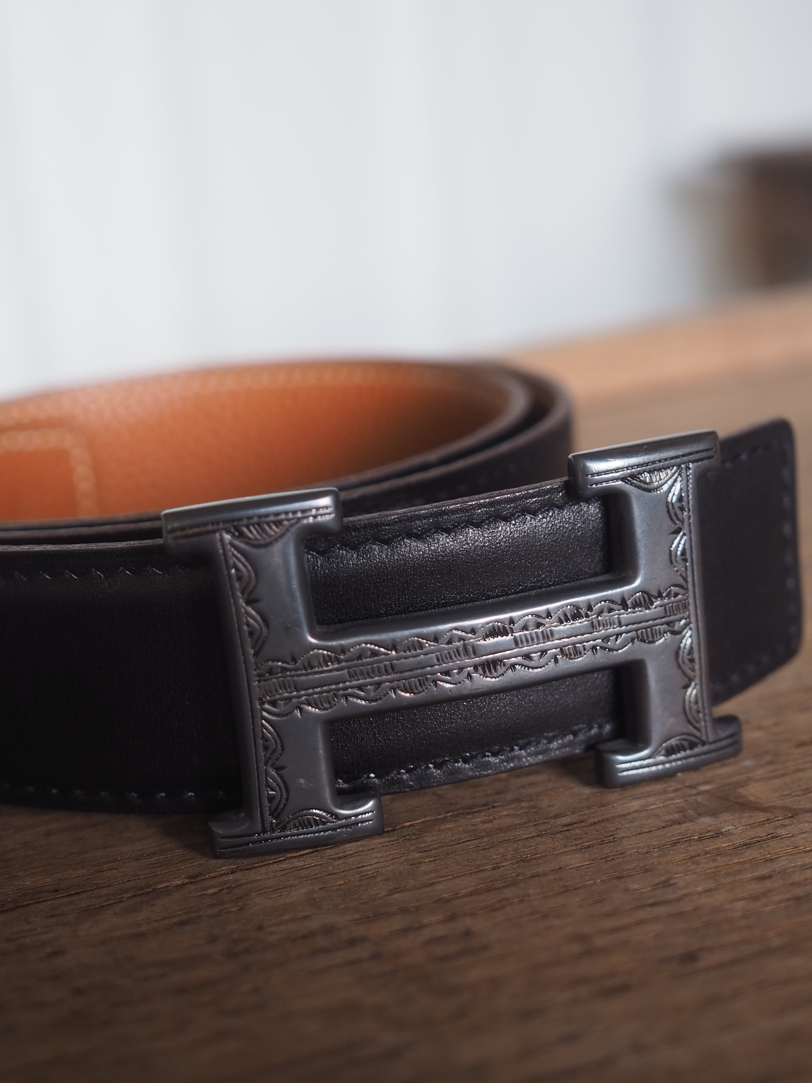 HERMES エルメス トゥアレグ ベルト 80 マルジェラ期 シルバー