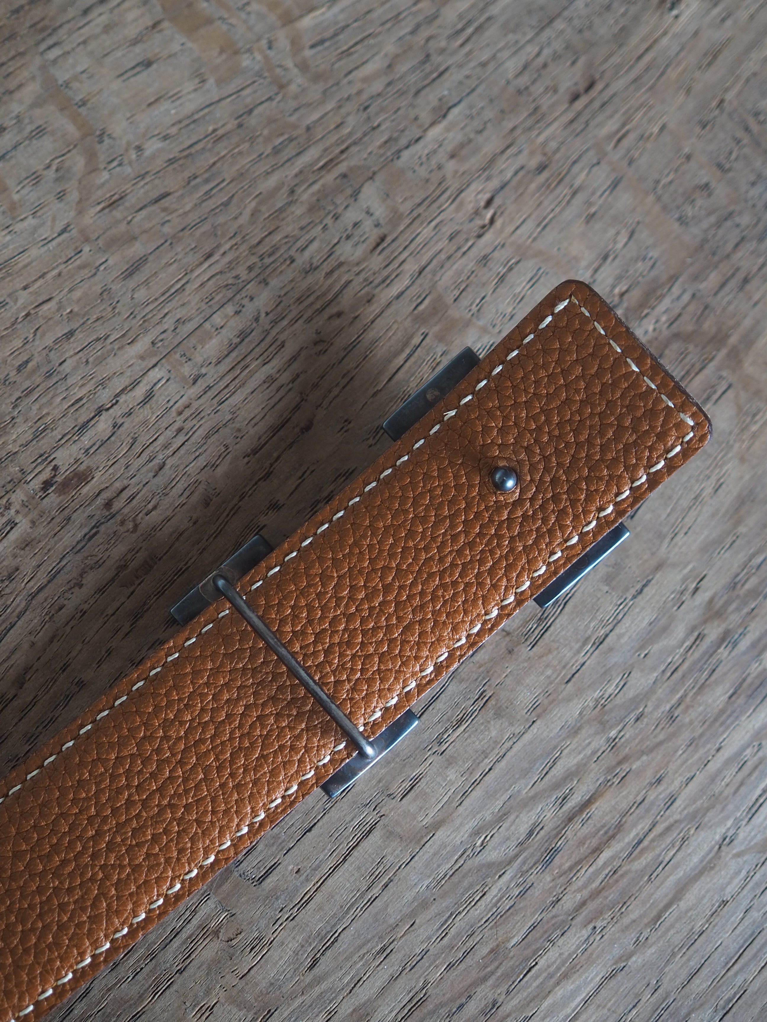 HERMES エルメス トゥアレグ ベルト 80 マルジェラ期 シルバー