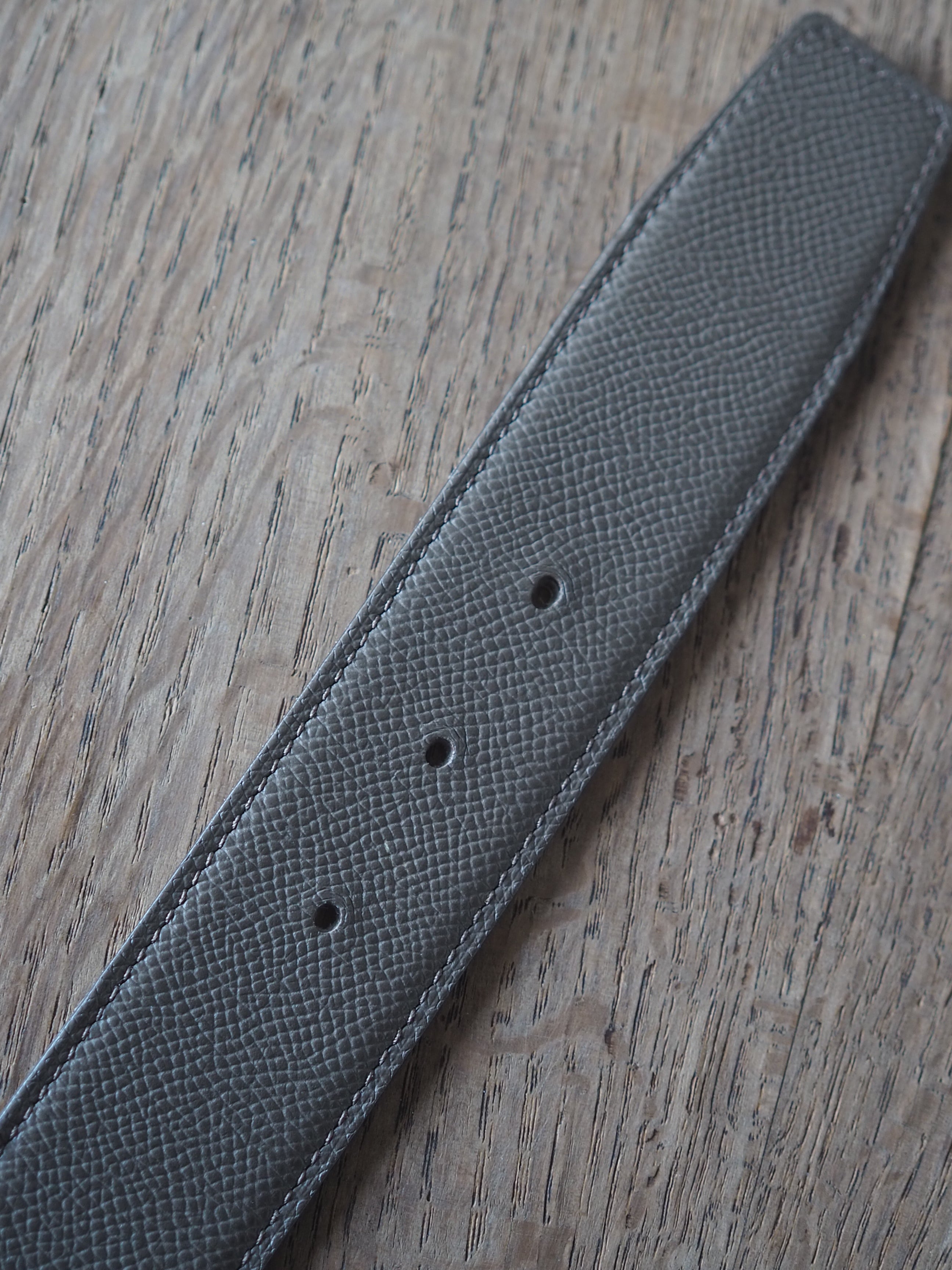 HERMES エルメス トゥアレグ ベルト 90 シルバー グレージュ