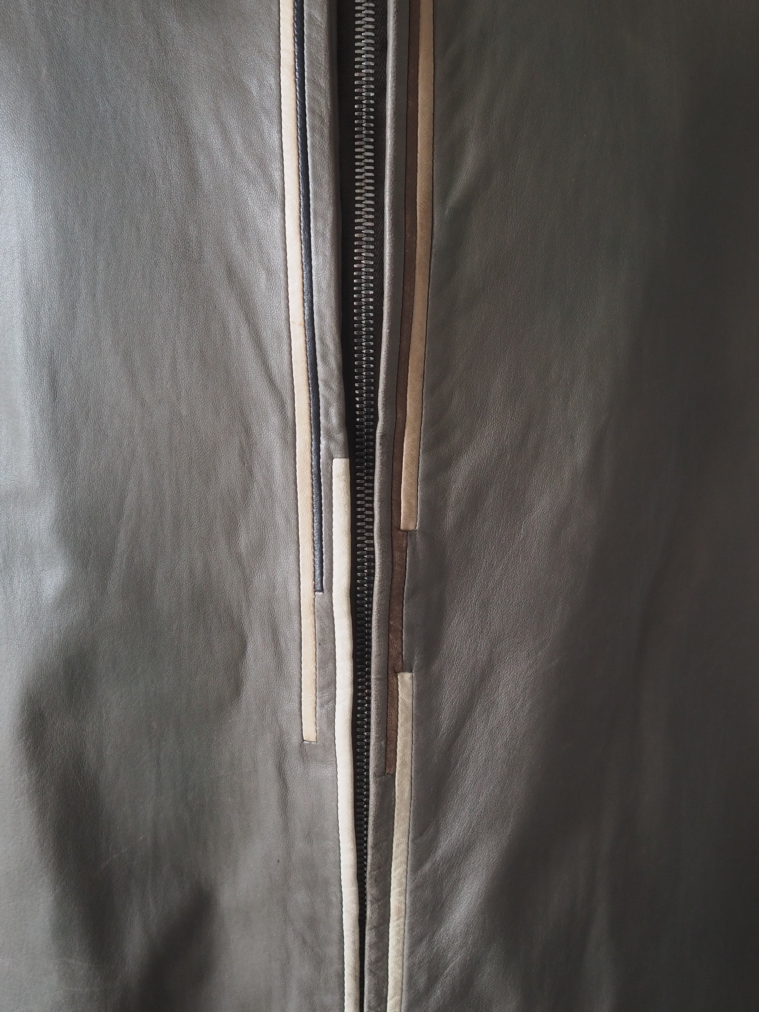 HERMÈS Agneau Lambskin Leather Zip Jacket