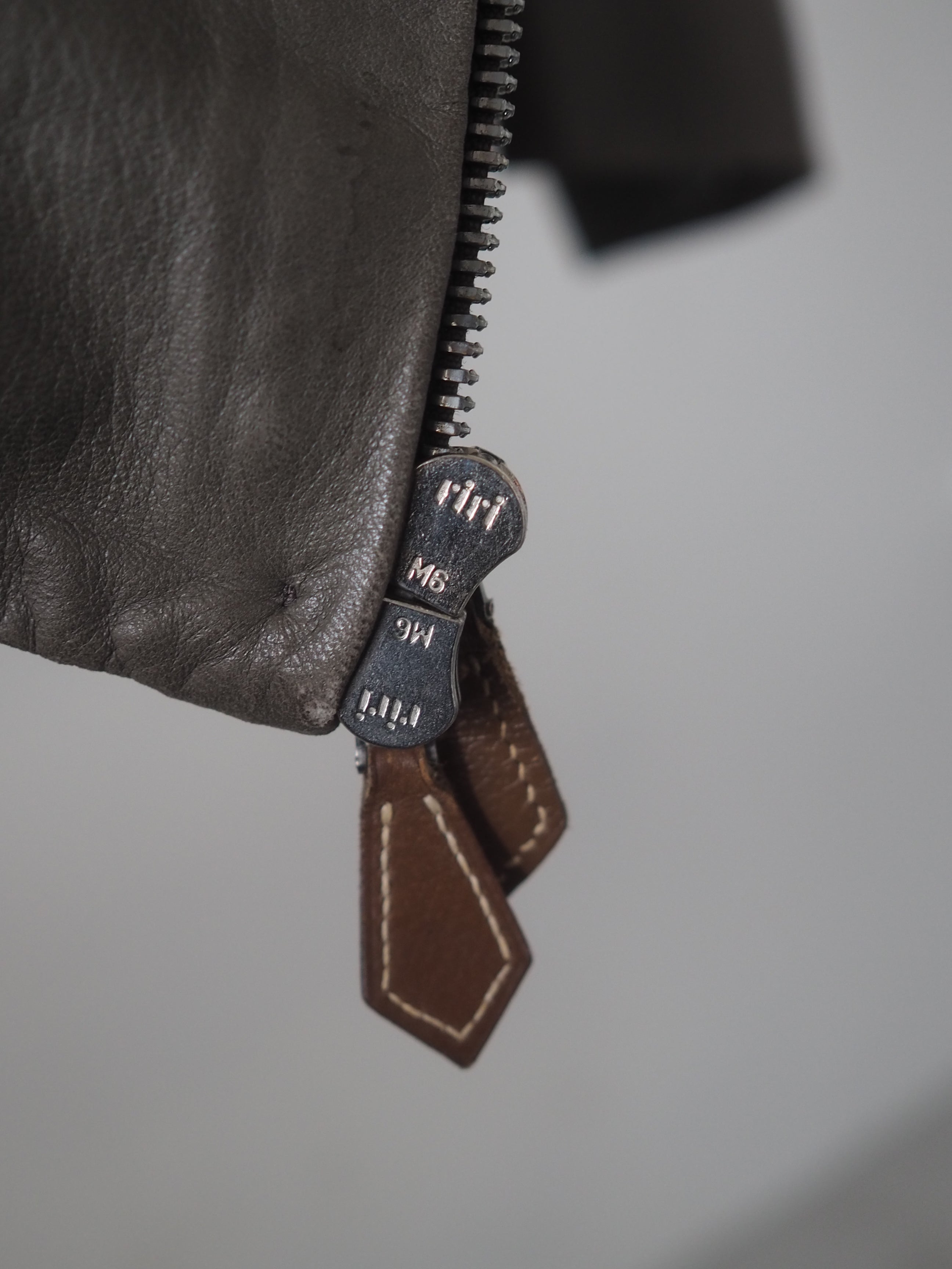 HERMÈS Agneau Lambskin Leather Zip Jacket