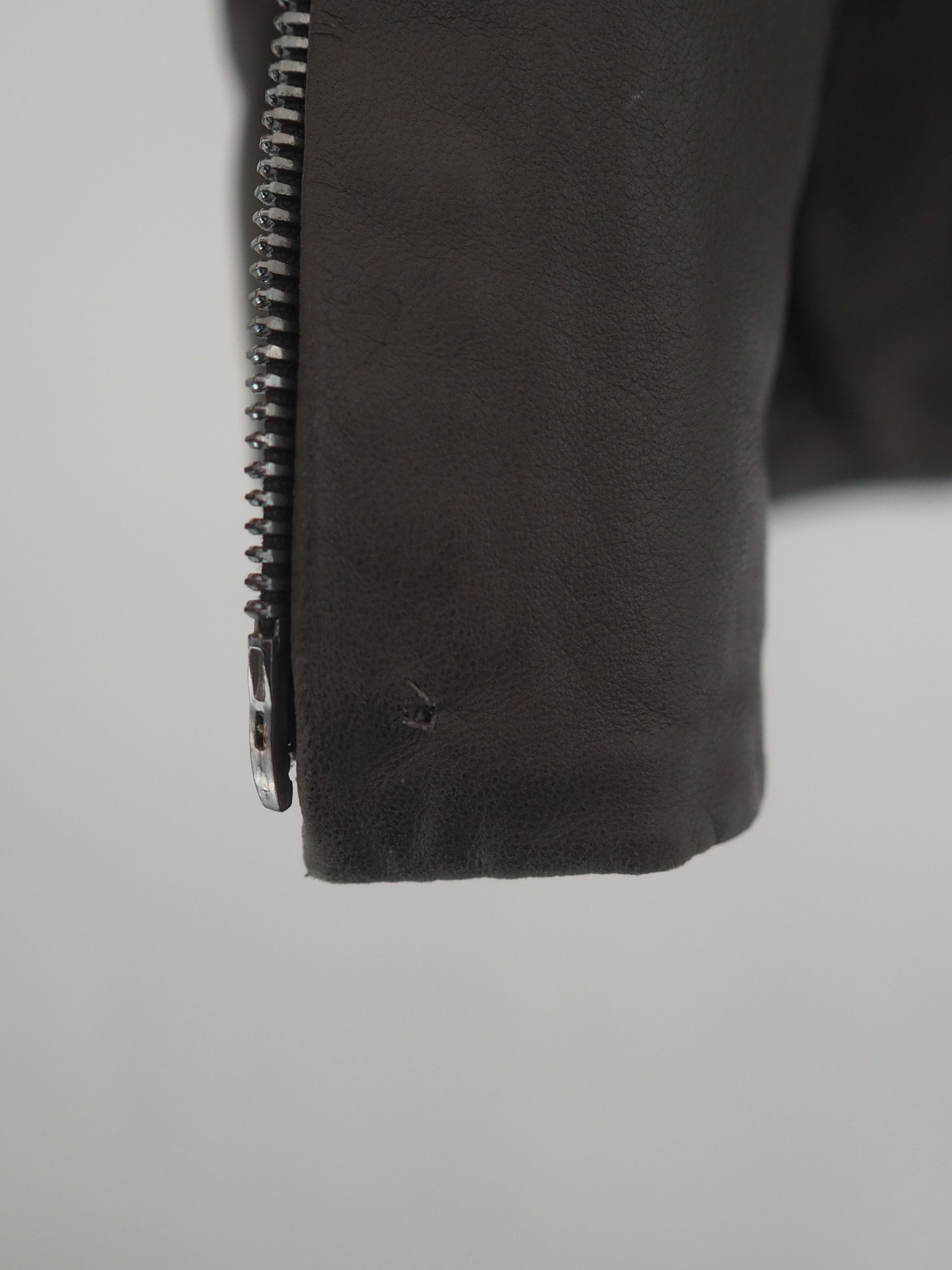 HERMÈS Agneau Lambskin Leather Zip Jacket