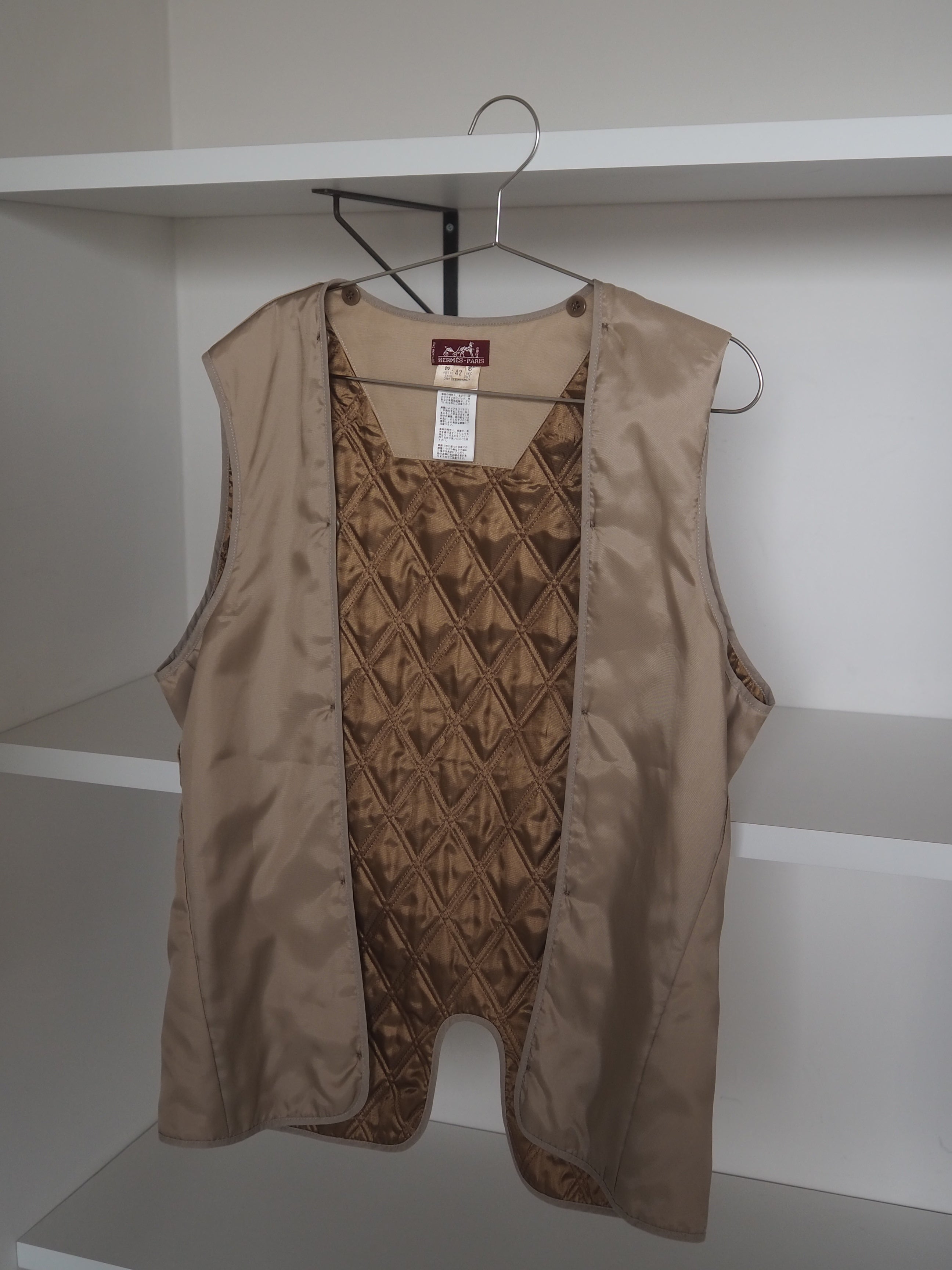 HERMES エルメス トレンチ コート ベージュ コットン 42 ユニセックス