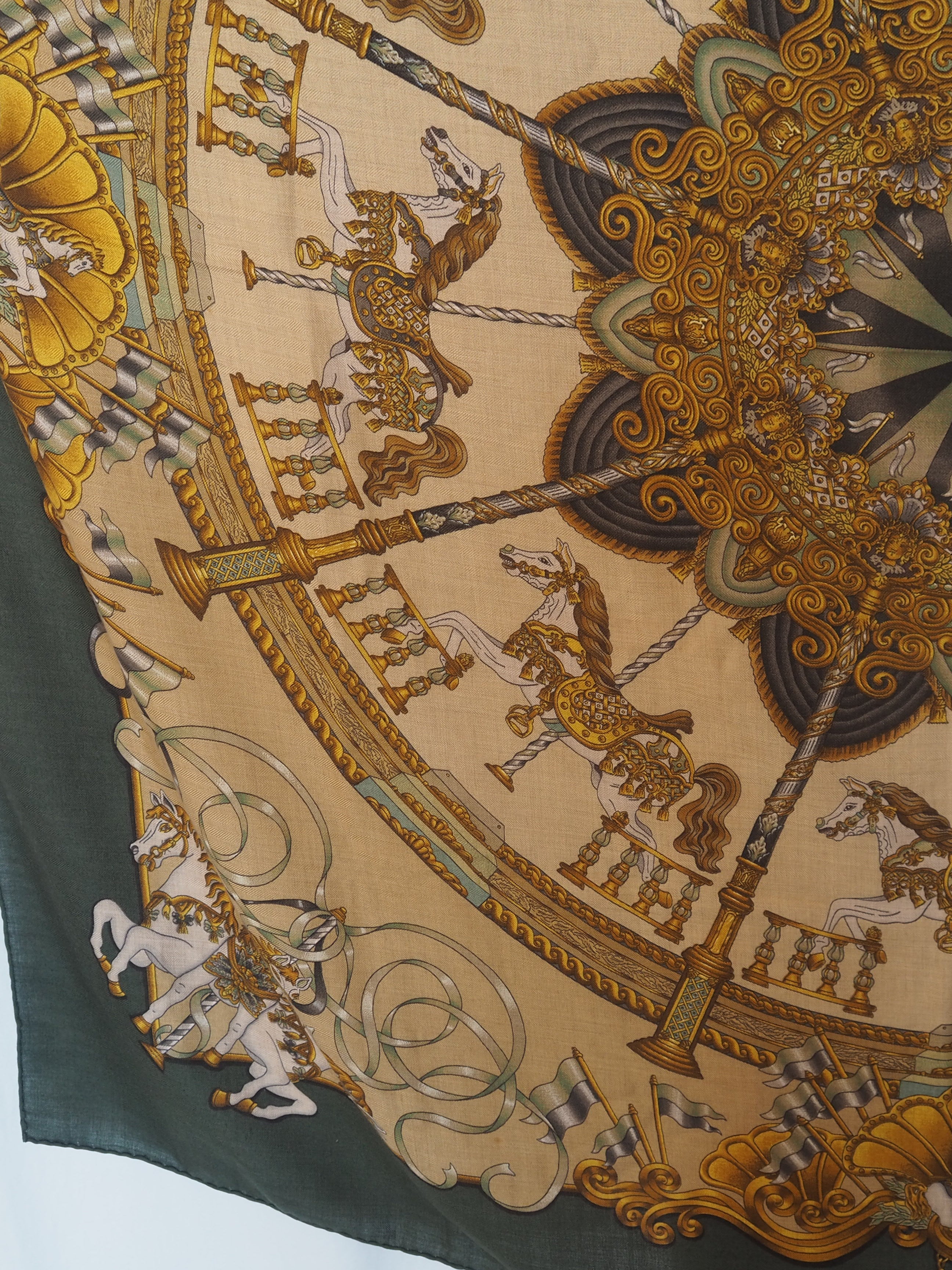 HERMES エルメス カレ ジェアン 140 LUNA PARK スカーフ カシミア