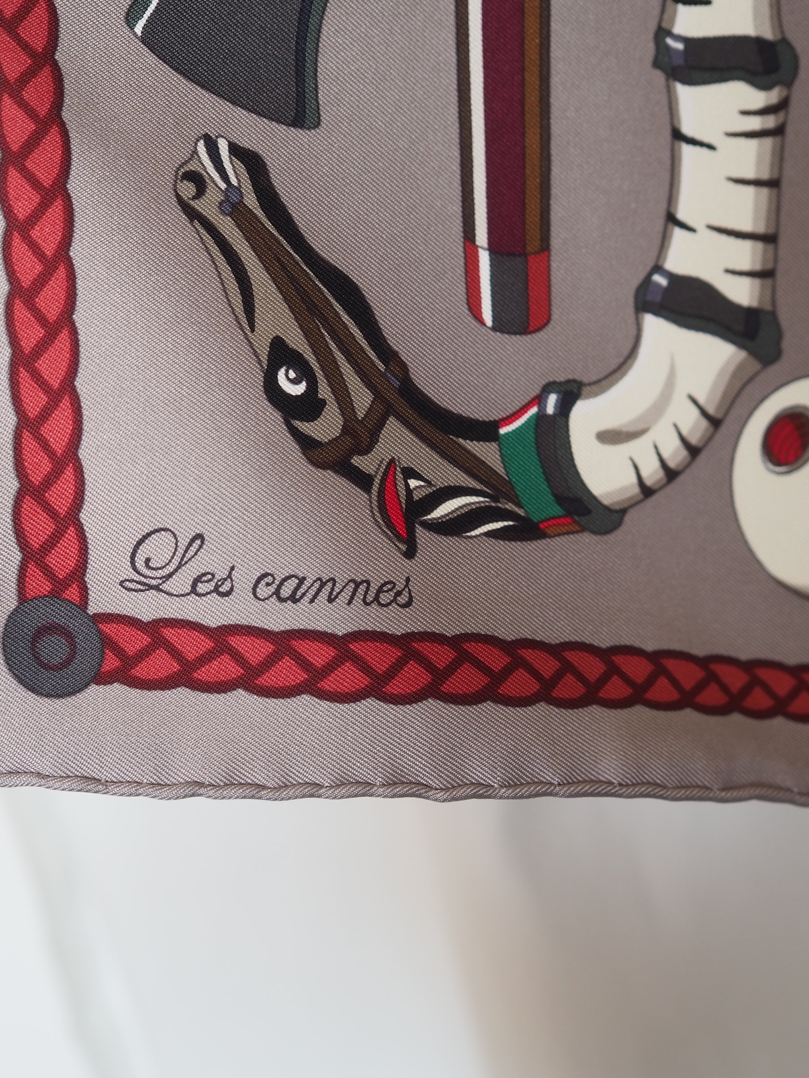 HERMÈS エルメス カレ 90 Les Cannes シルク スカーフ ヴィンテージ