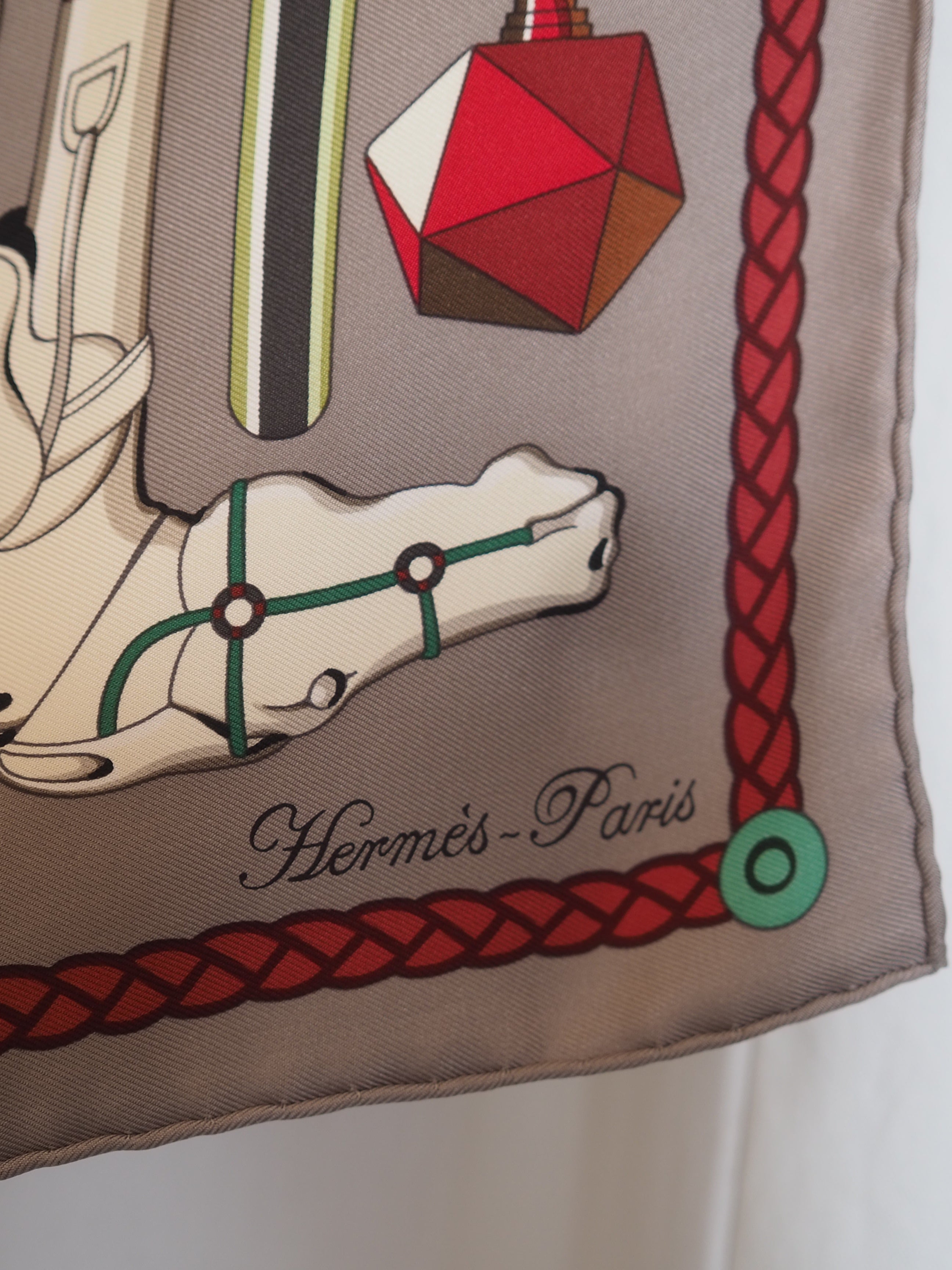 HERMÈS エルメス カレ 90 Les Cannes シルク スカーフ ヴィンテージ