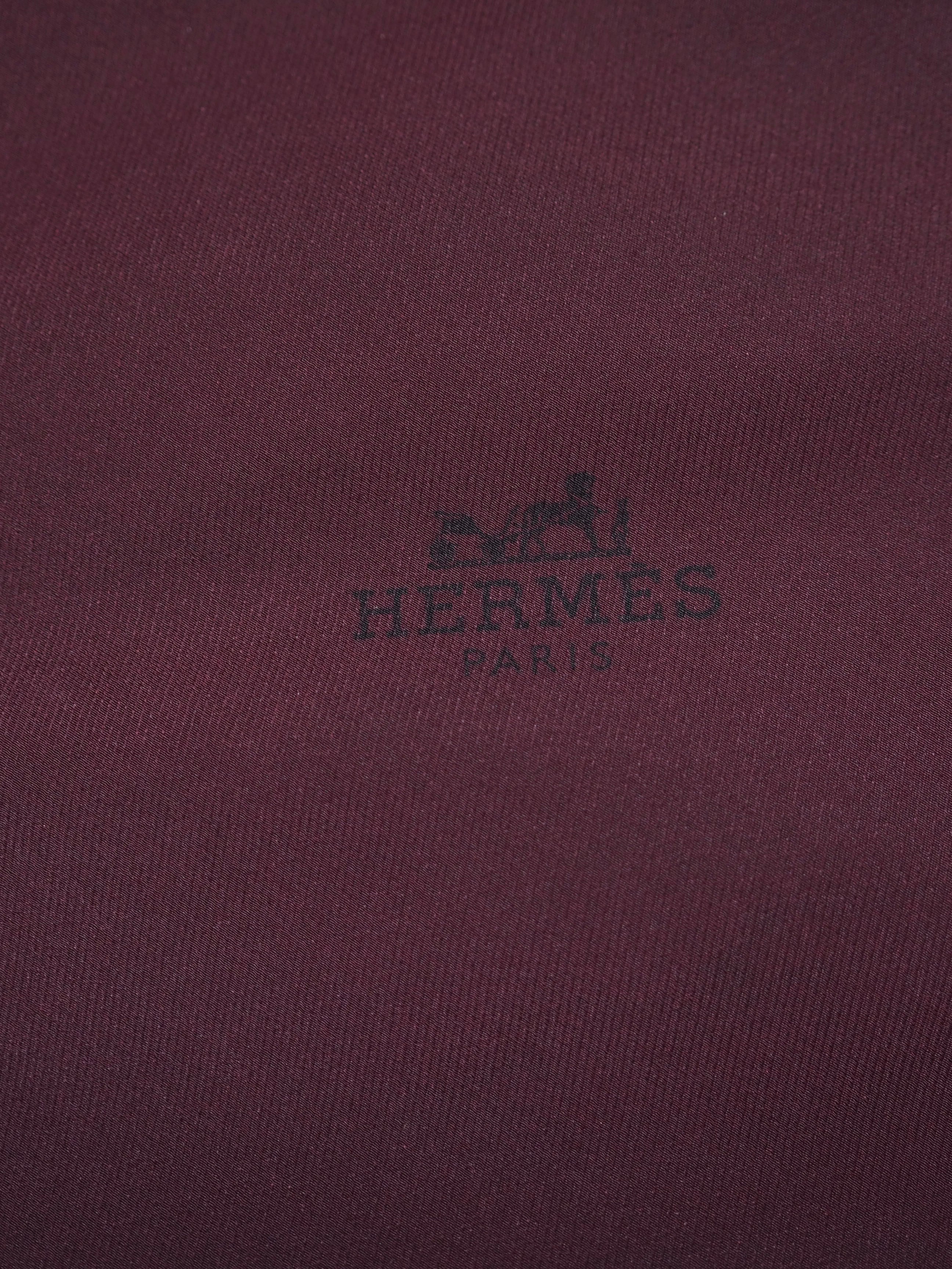 HERMES エルメス ロザンジュ スカーフ シルク ボルドー ブラック
