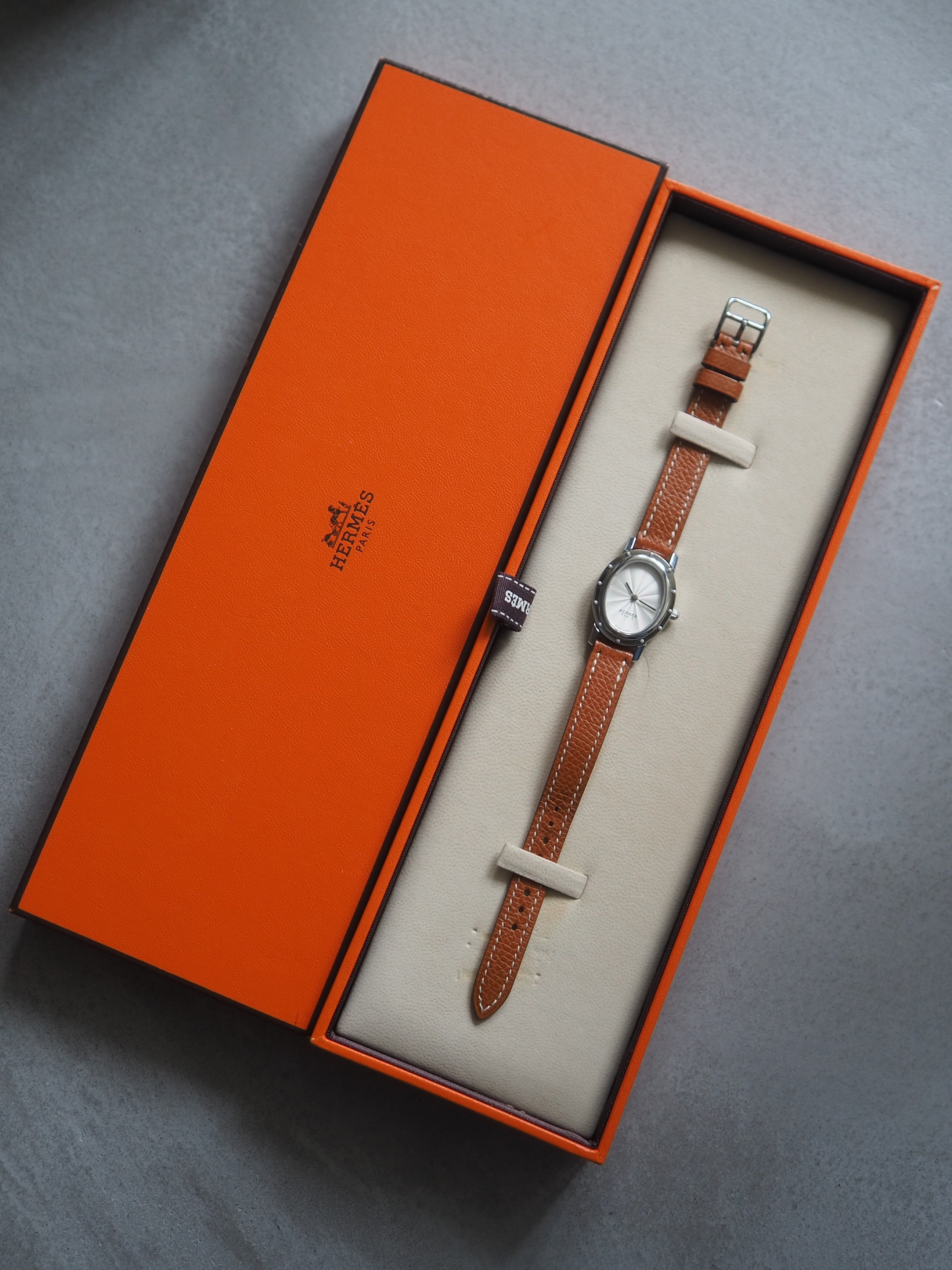 HERMES エルメス クリッパー オーバル ウォッチ 腕時計 シルバー