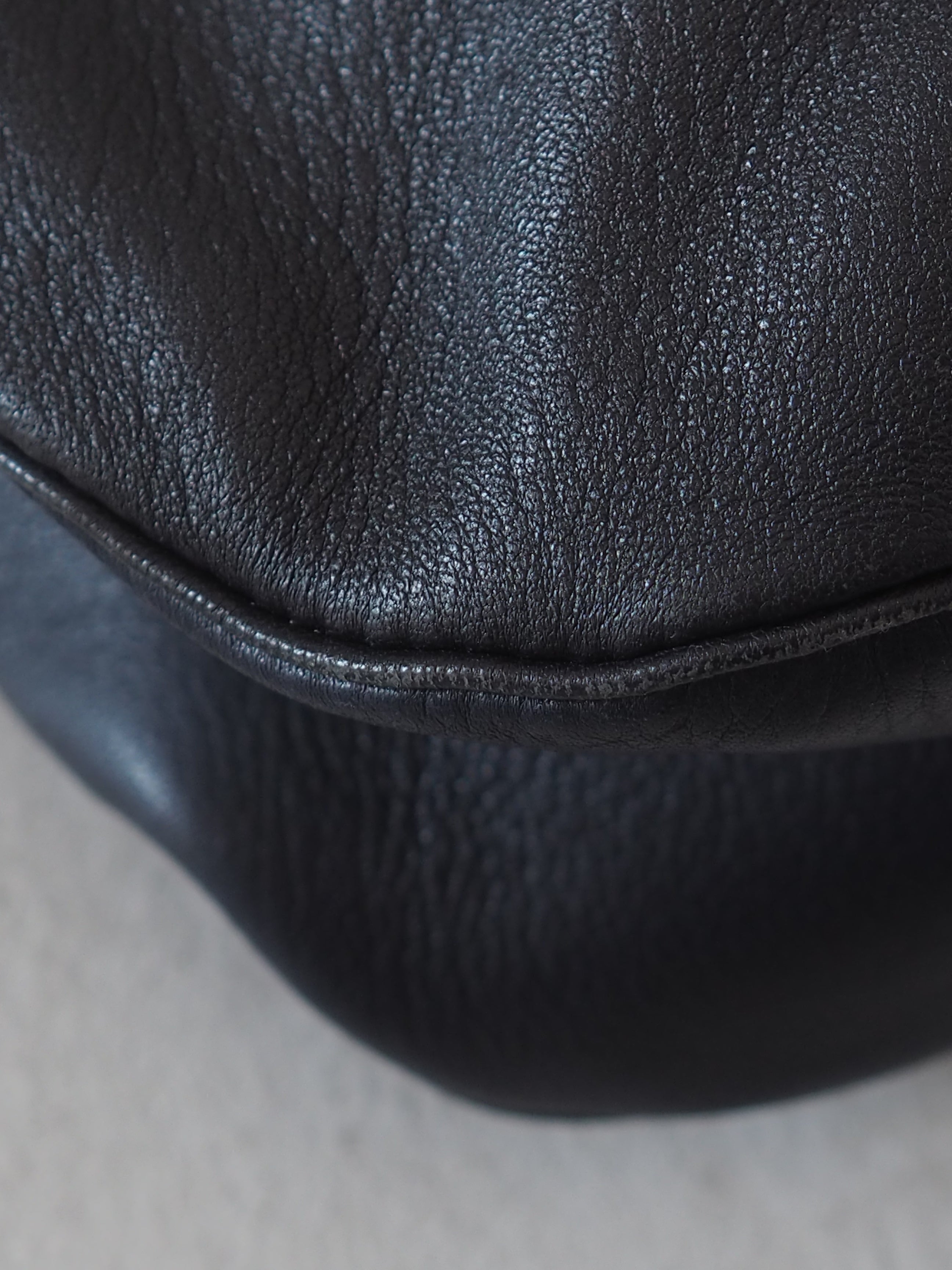 エルメス ガオ シェーブル ショルダーバッグ ハンドバッグ ブラック レザー HERMES エルメス ガオ ホーボー ショルダー バッグ レザー ダーク