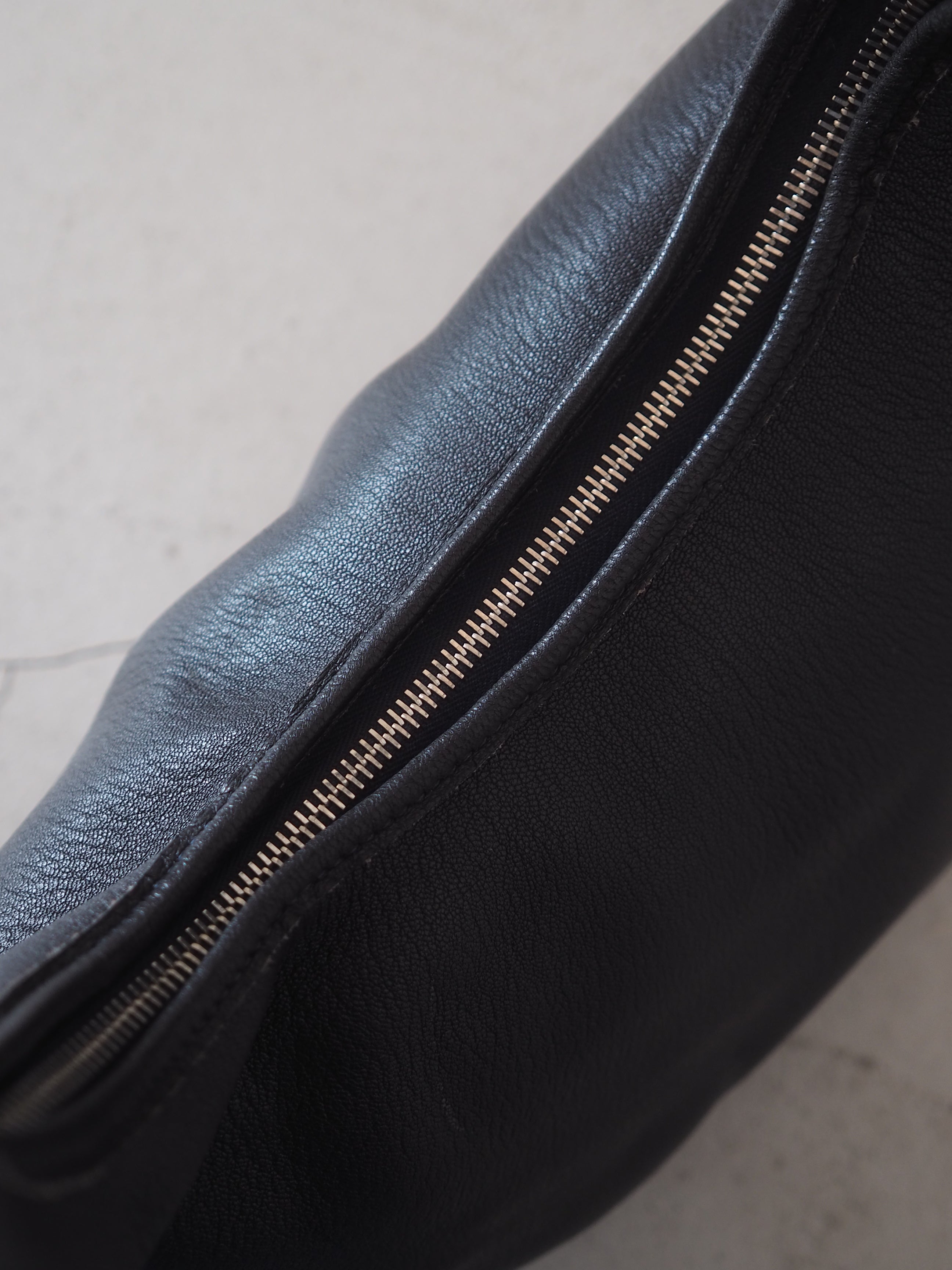 HERMES エルメス ガオ ホーボー ショルダー バッグ レザー ダーク