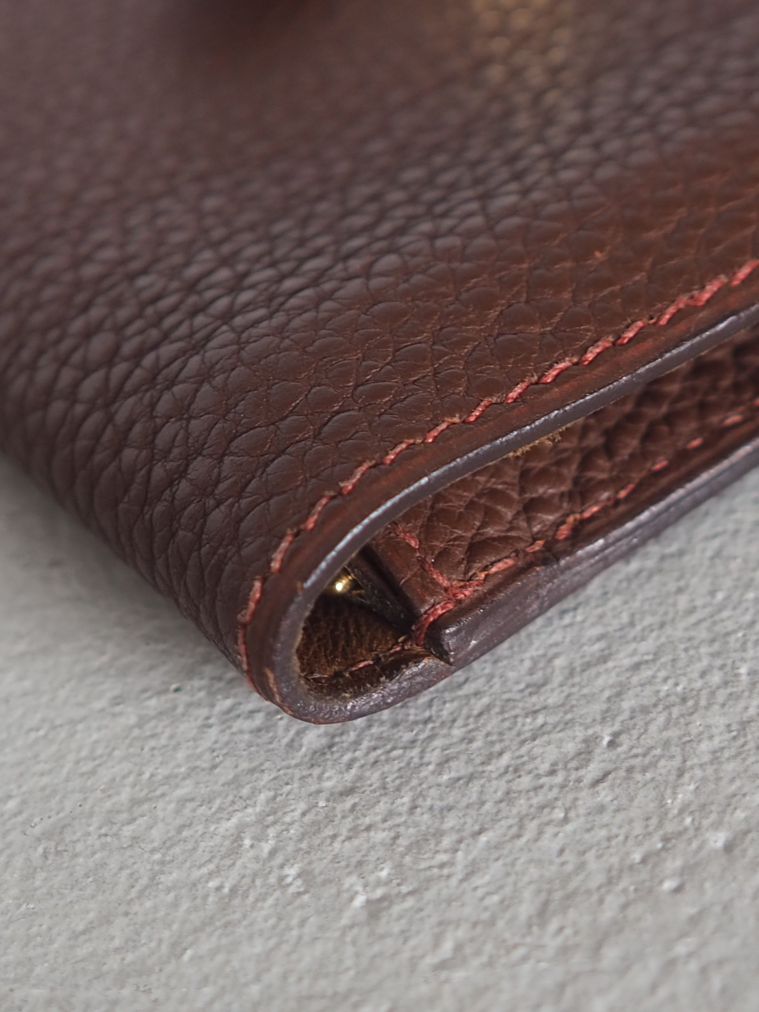 HERMES エルメス ヴィンテージ 二つ折り財布 カード ブラウン レザー HERMES エルメス ドゴン カードケース ウォレット 財布 ブラウン