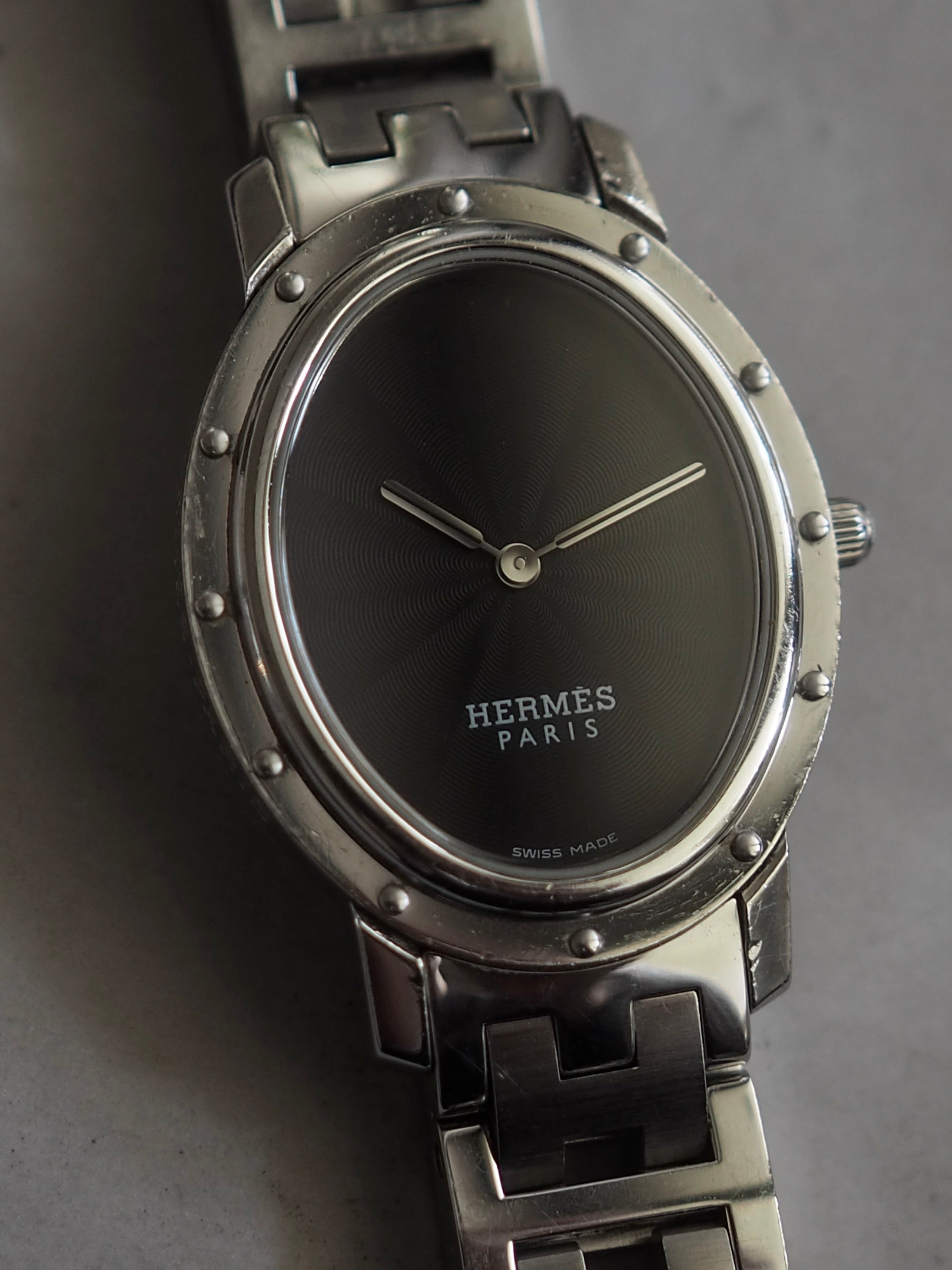 HERMES エルメス クリッパー オーバル ウォッチ 腕時計 シルバー