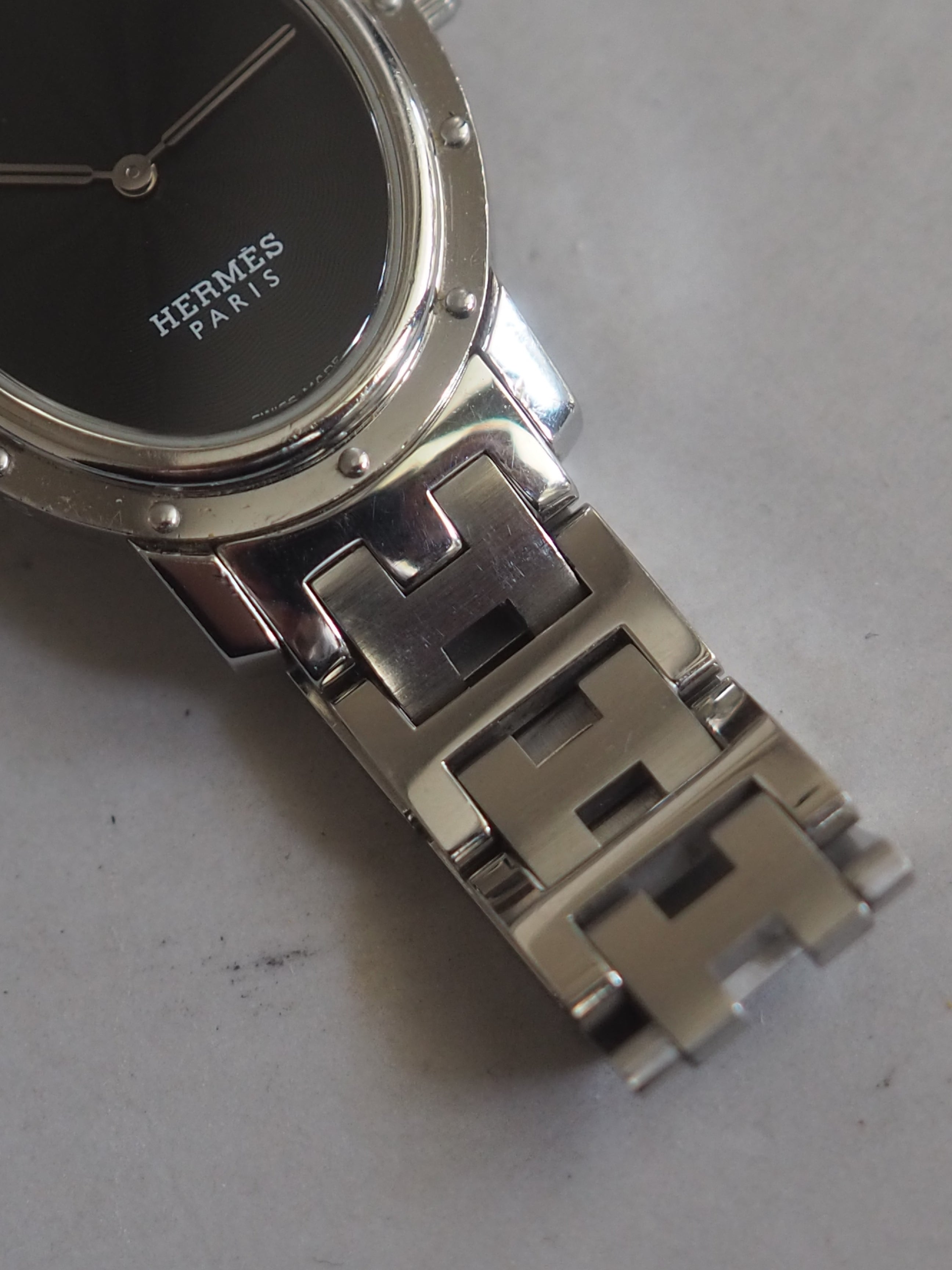HERMES エルメス クリッパー オーバル ウォッチ 腕時計 シルバー