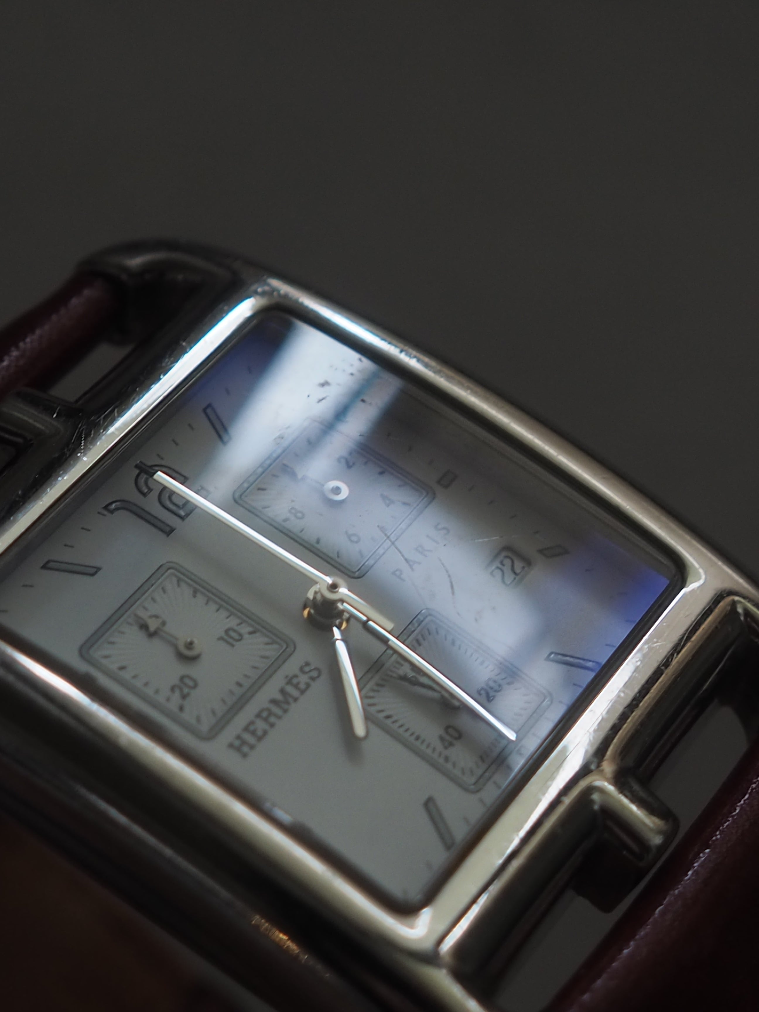 HERMES エルメス ケープコッド クロノグラフ ウォッチ 腕時計 シルバー
