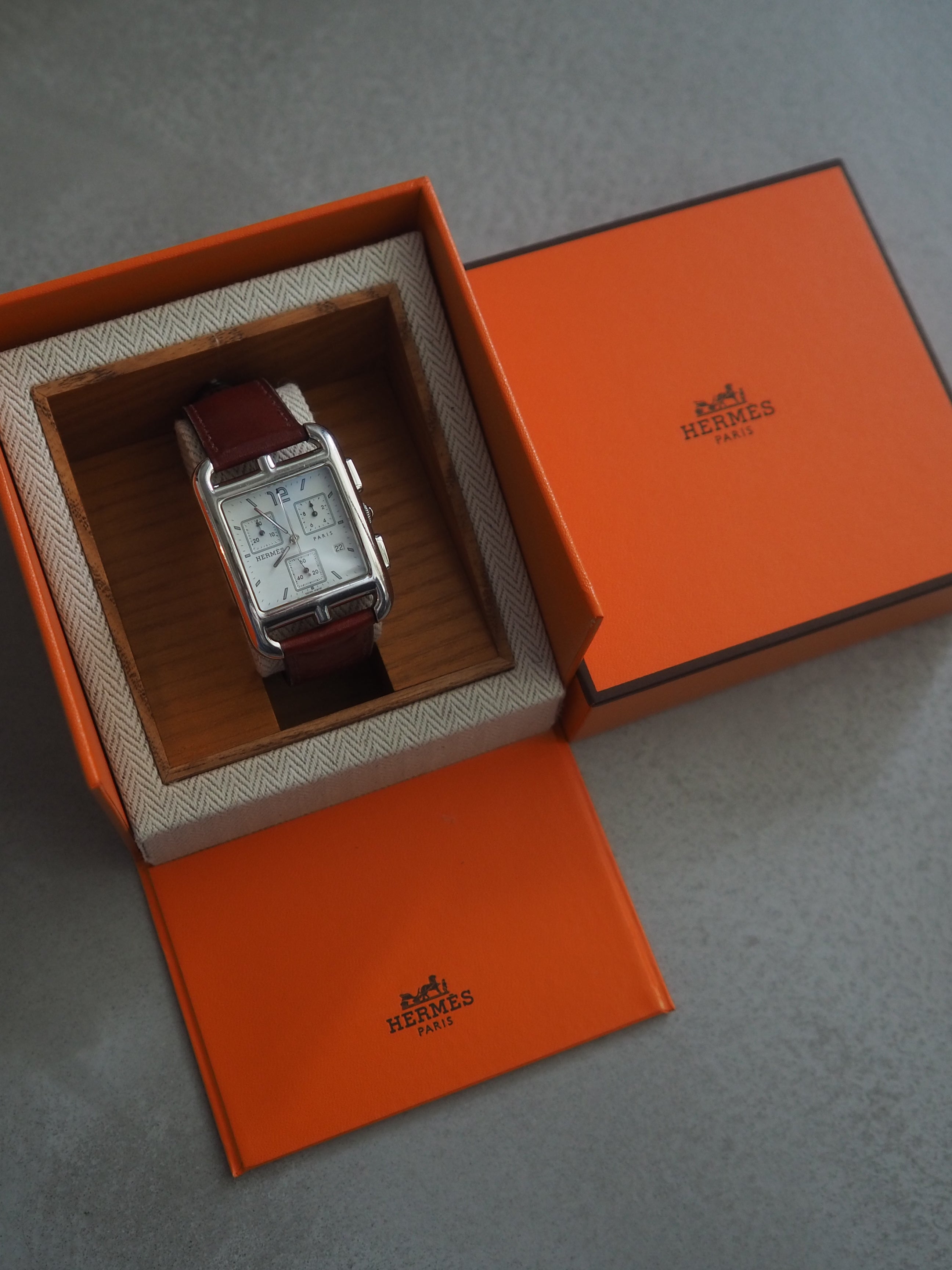HERMES エルメス ケープコッド クロノグラフ ウォッチ 腕時計 シルバー
