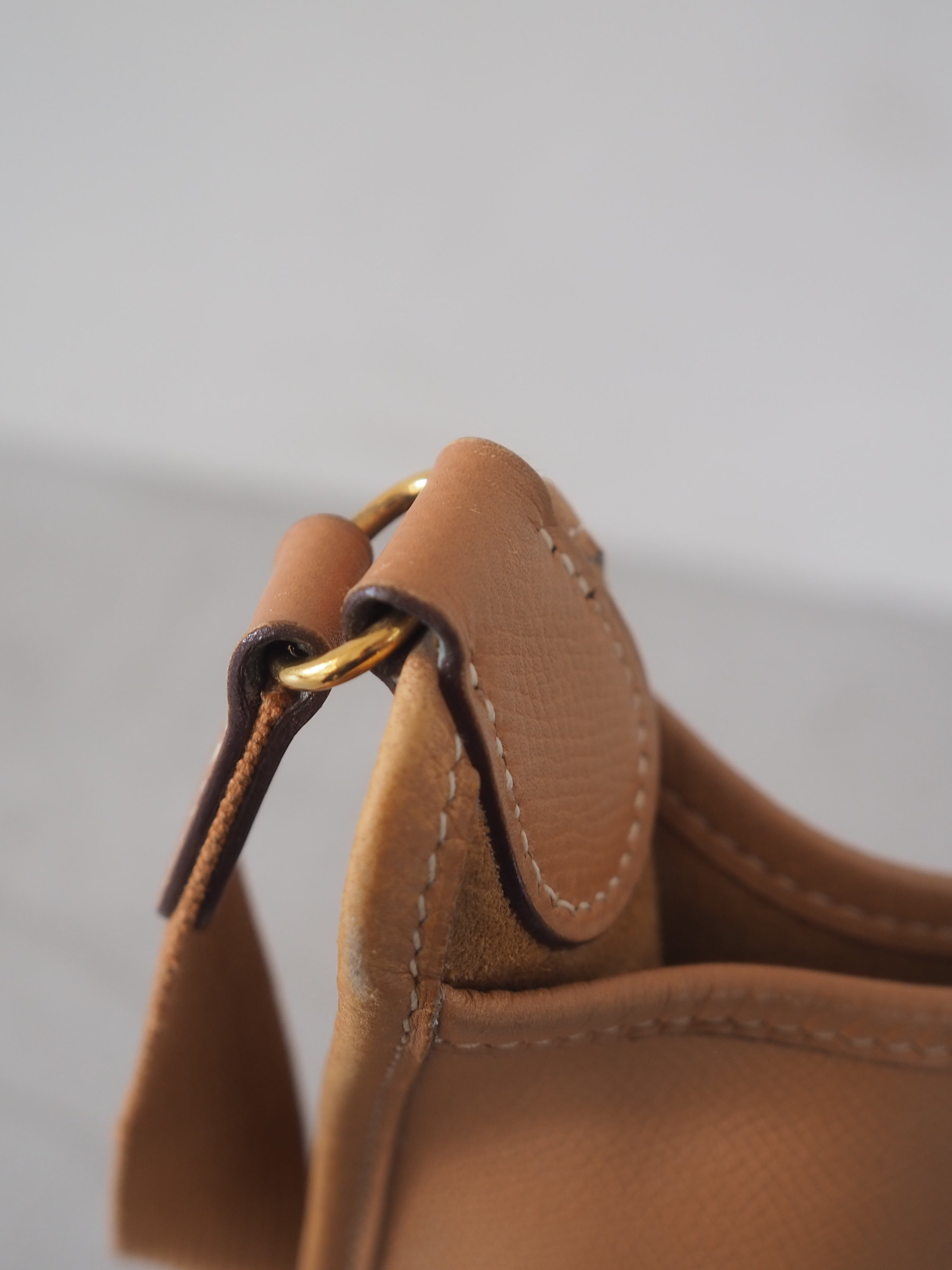 エルメス ヴェスパ ショルダーバッグ ベージュ×ダークブラウン シェーヌダンクル HERMES エルメス ヴェスパ PM ショルダー バッグ シェーヌダンクル