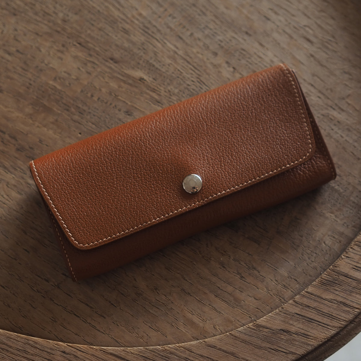 HERMES エルメス セリエ メガネ サングラス ケース レザー ブラウン 