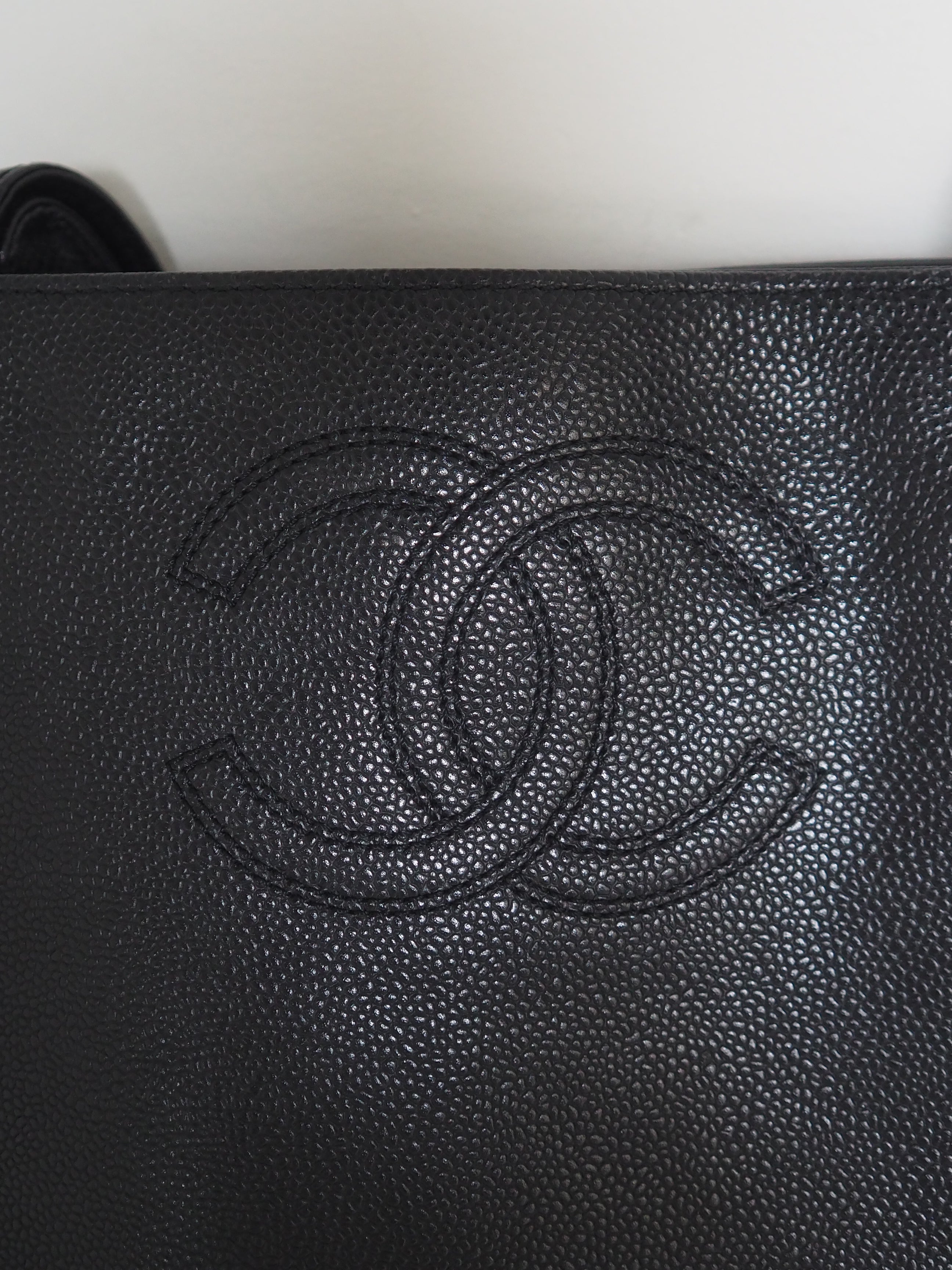 CHANEL Caviar Leather CC Tote Bag