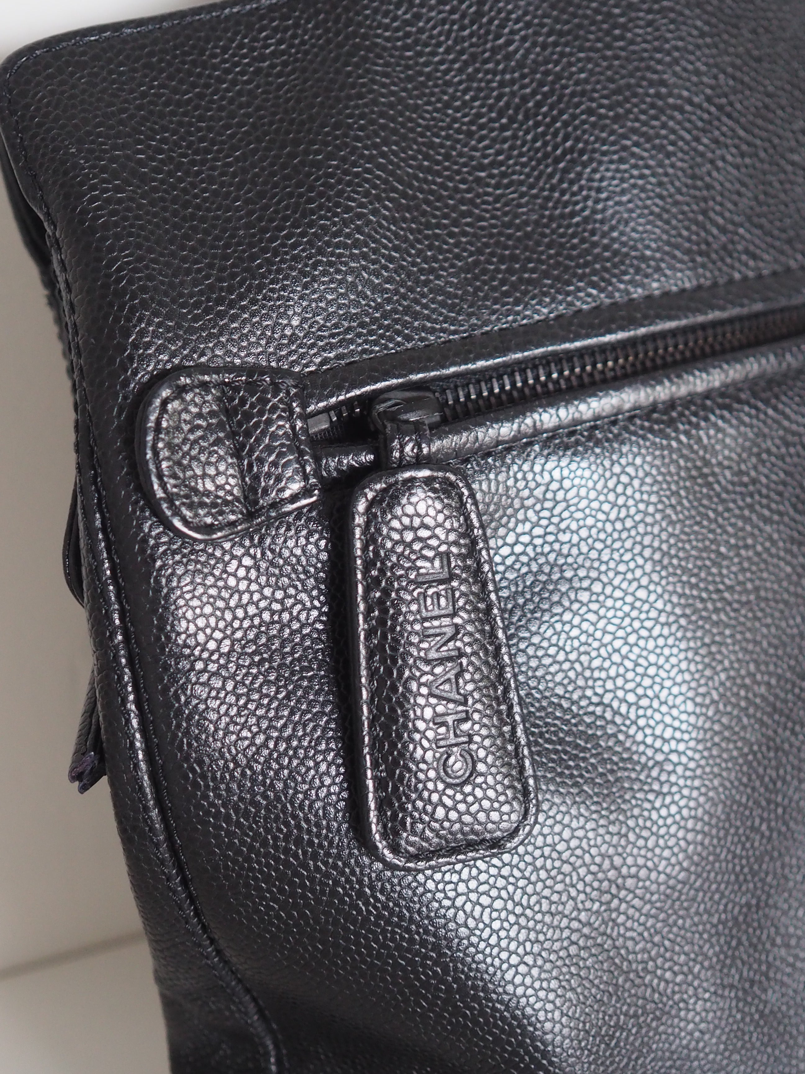 CHANEL Caviar Leather CC Tote Bag