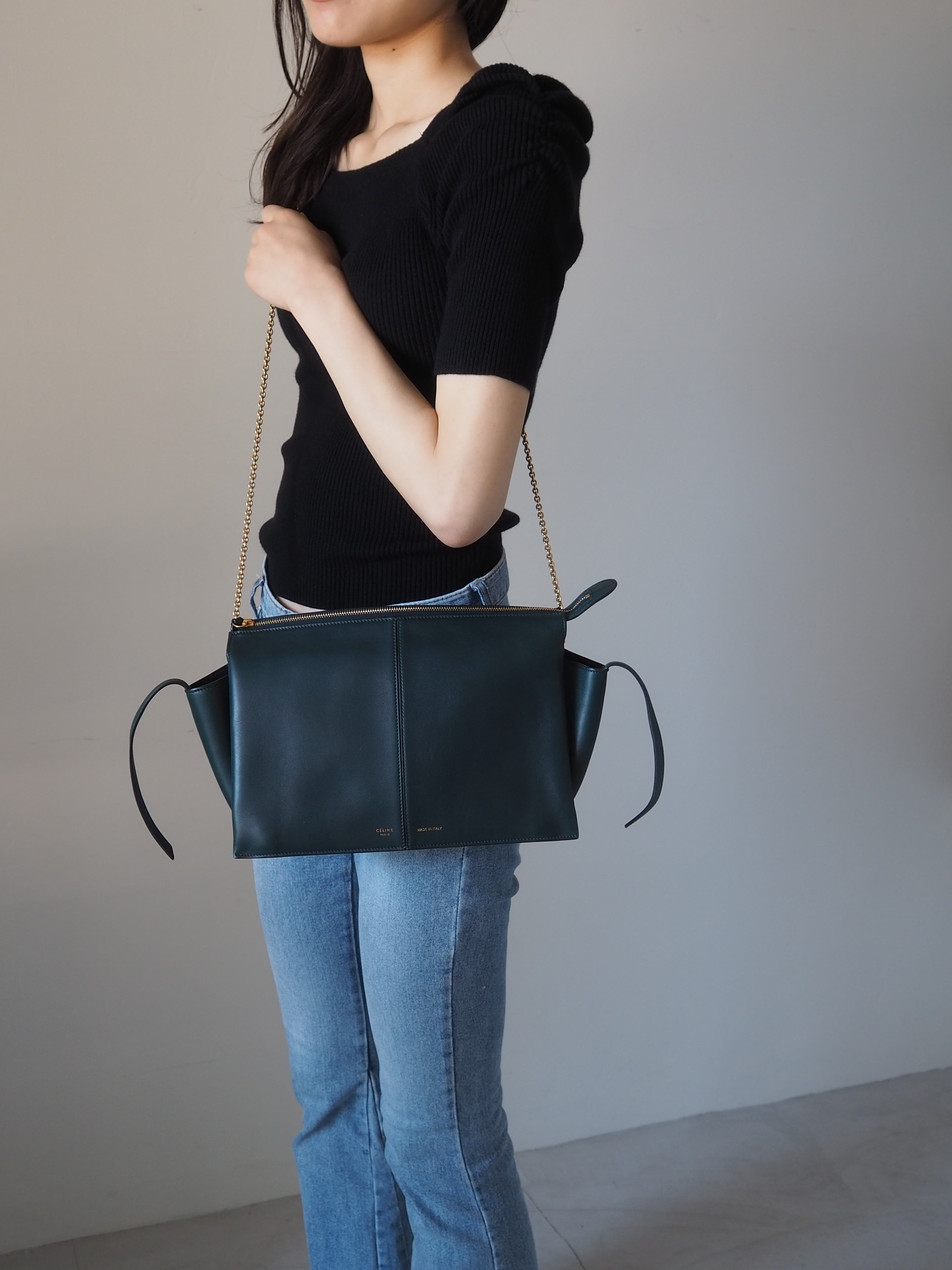 CÉLINE Tri-Fold Chain Shoulder Bag