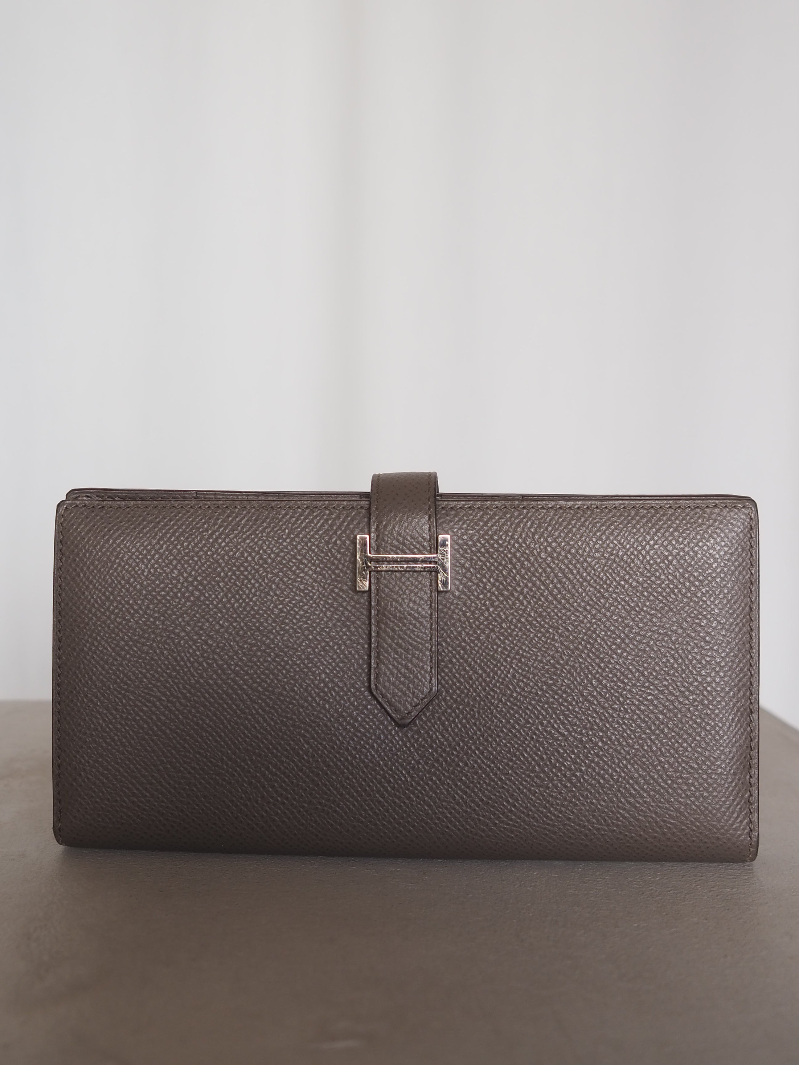 HERMES エルメス　べアン長財布 HERMES エルメス べアン スフレ ウォレット 長財布 シルバー エタン