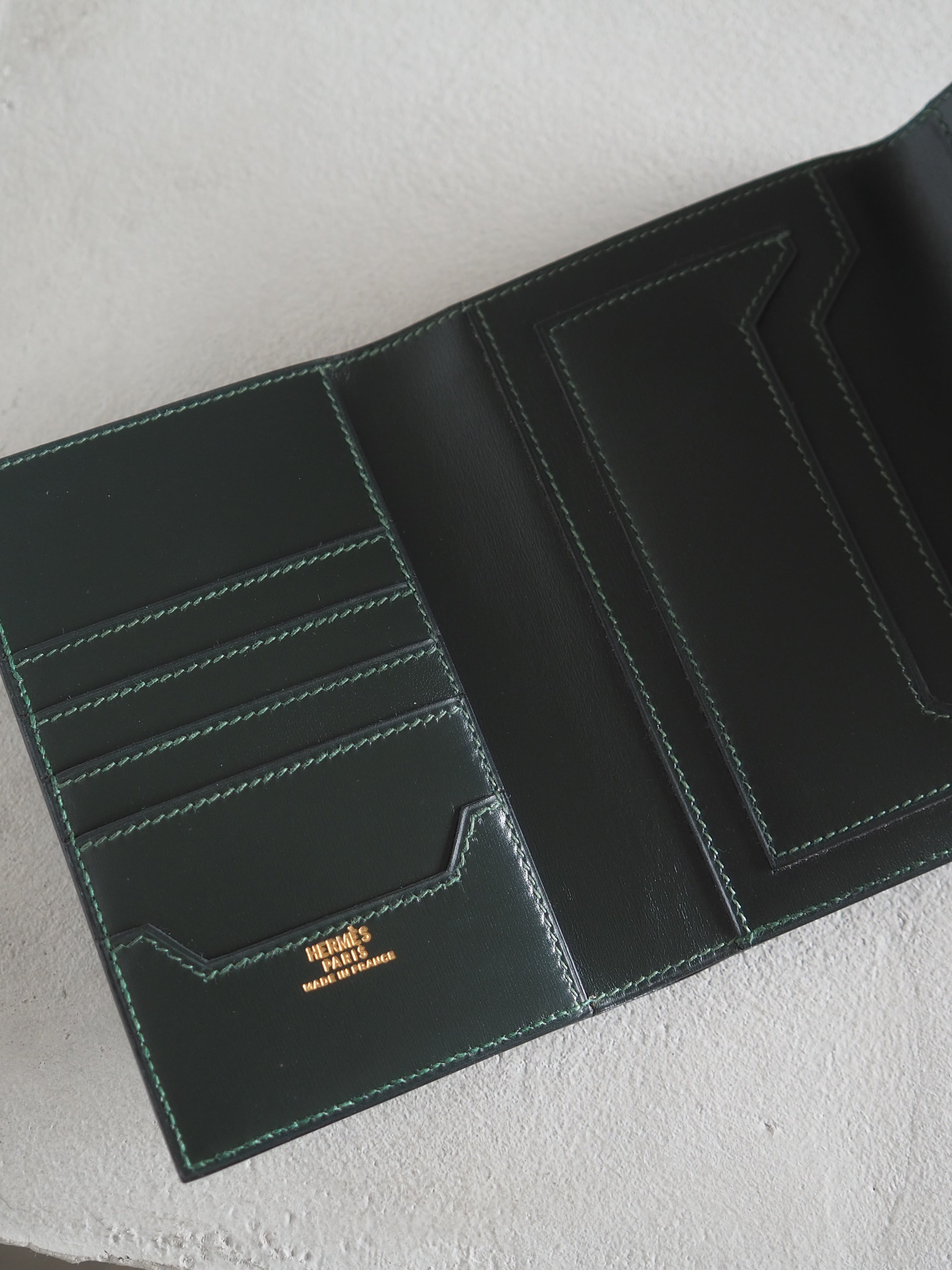 HERMES エルメス ジュラ ウォレット 財布 ボックスカーフ グリーン