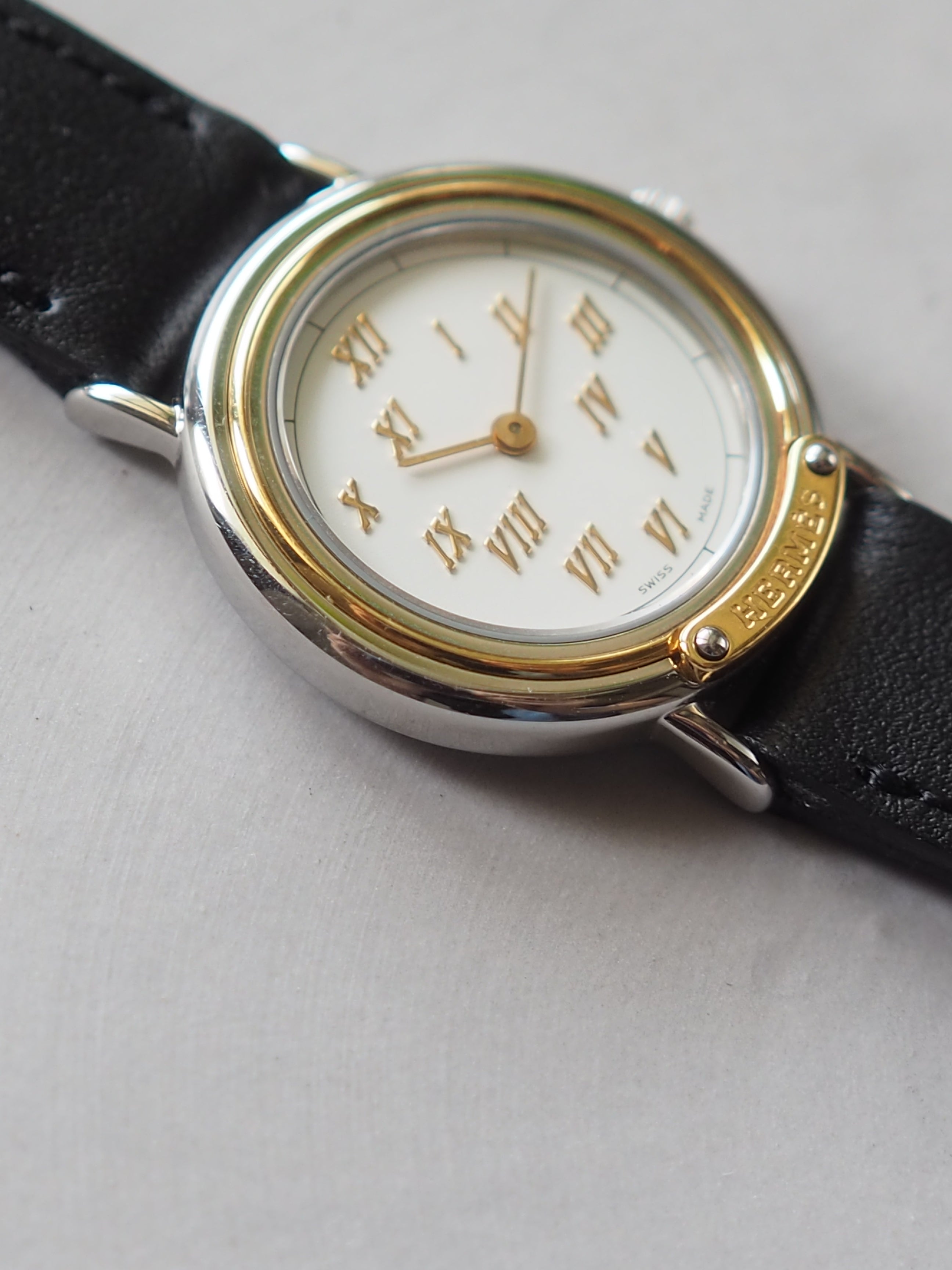 HERMES エルメス メテオール ウォッチ 腕時計 シルバー ゴールド