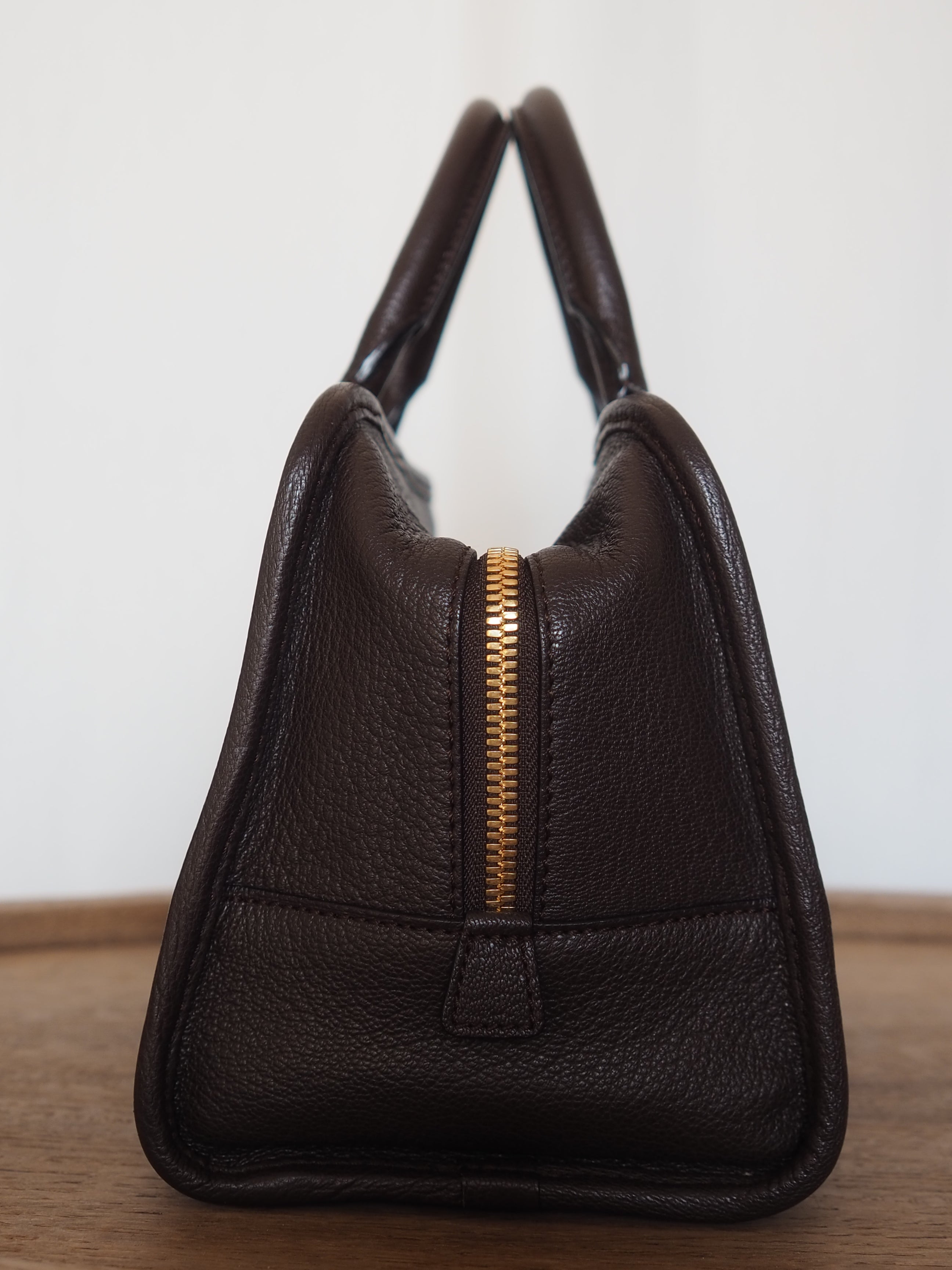 LOEWE ロエベ アマソナ 28 ボストン ハンド バッグ ブラウン ゴールド