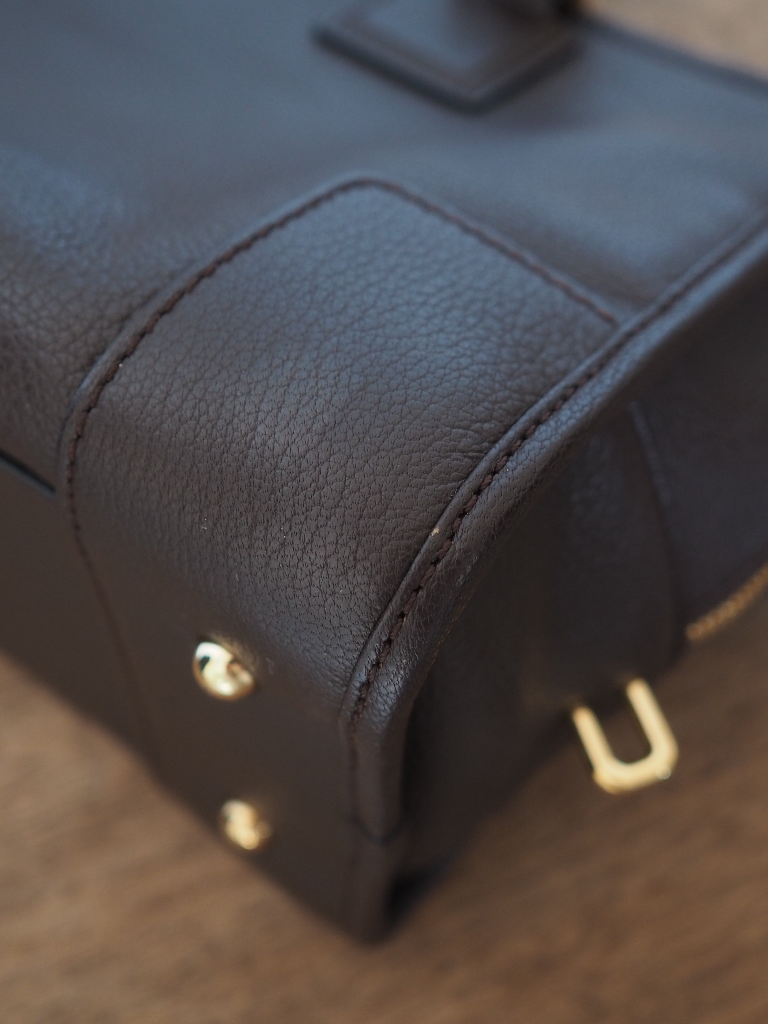 LOEWE ロエベ アマソナ 28 ボストン ハンド バッグ ブラウン ゴールド