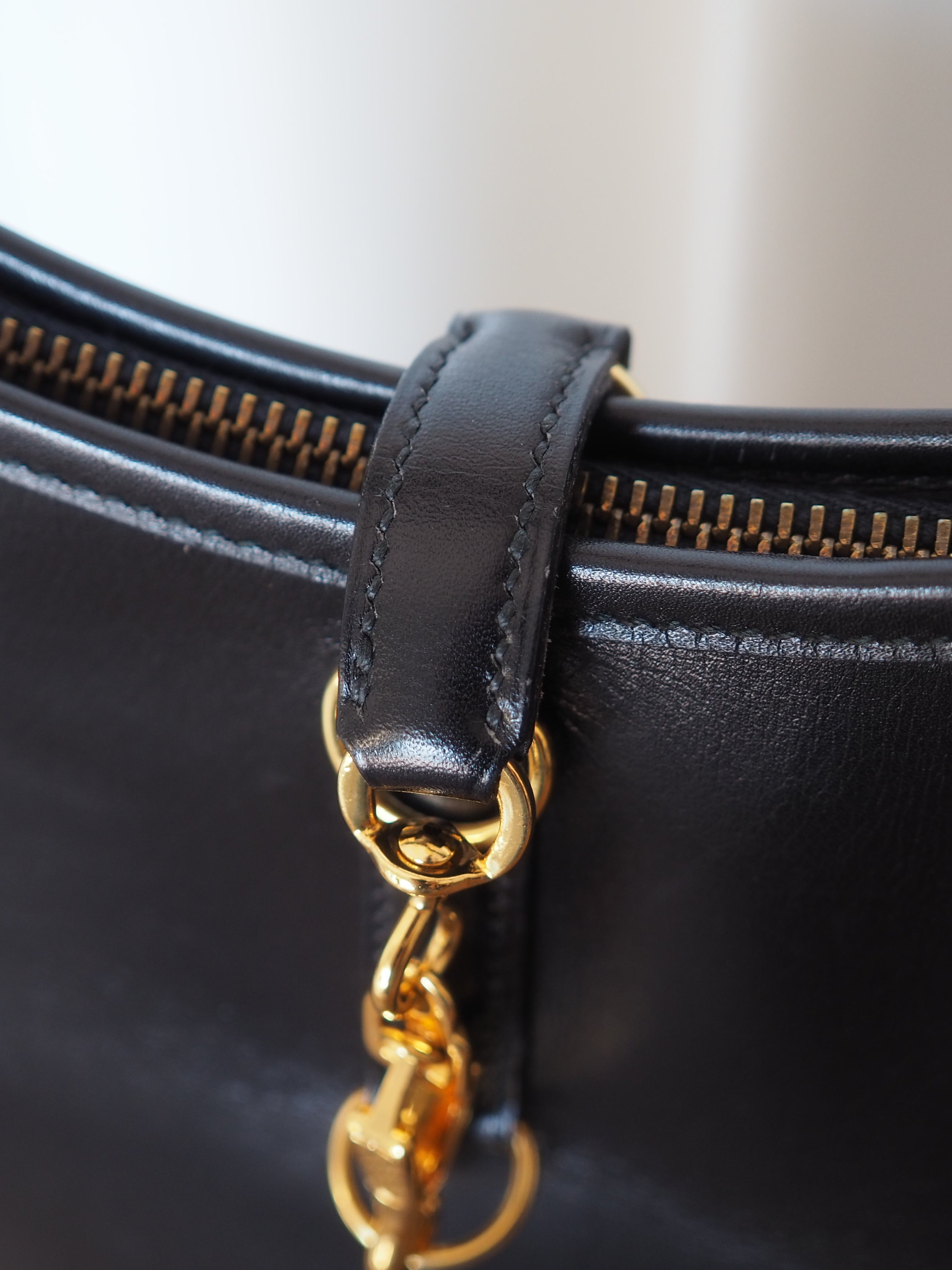 HERMES エルメス トリム 31 ショルダーバッグ ブラック ゴールド