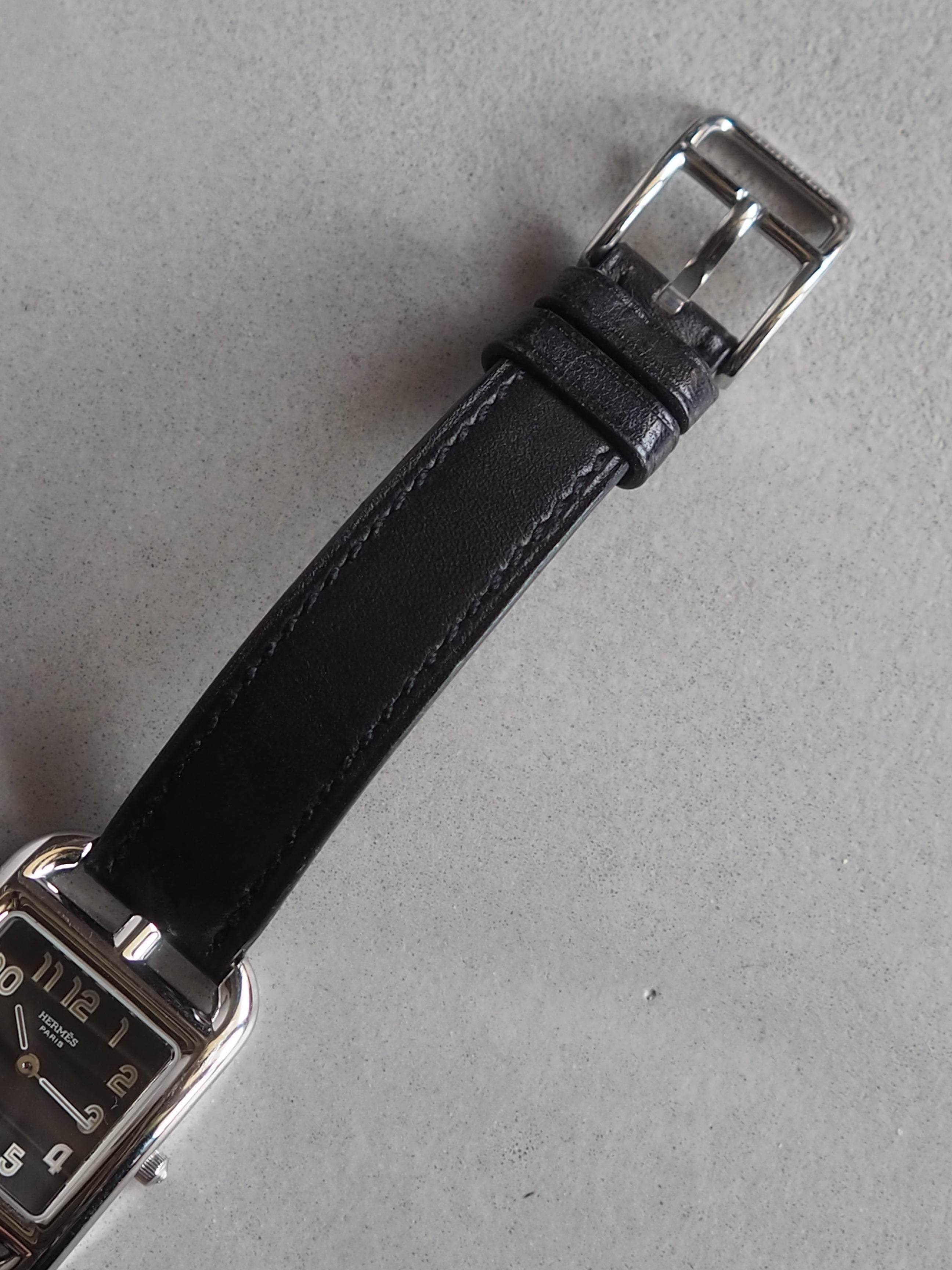 HERMES エルメス ケープコッド ベルト レザー G刻印 ブラック シルバー HERMES エルメス ケープコッド ドゥブルトゥール ウォッチ