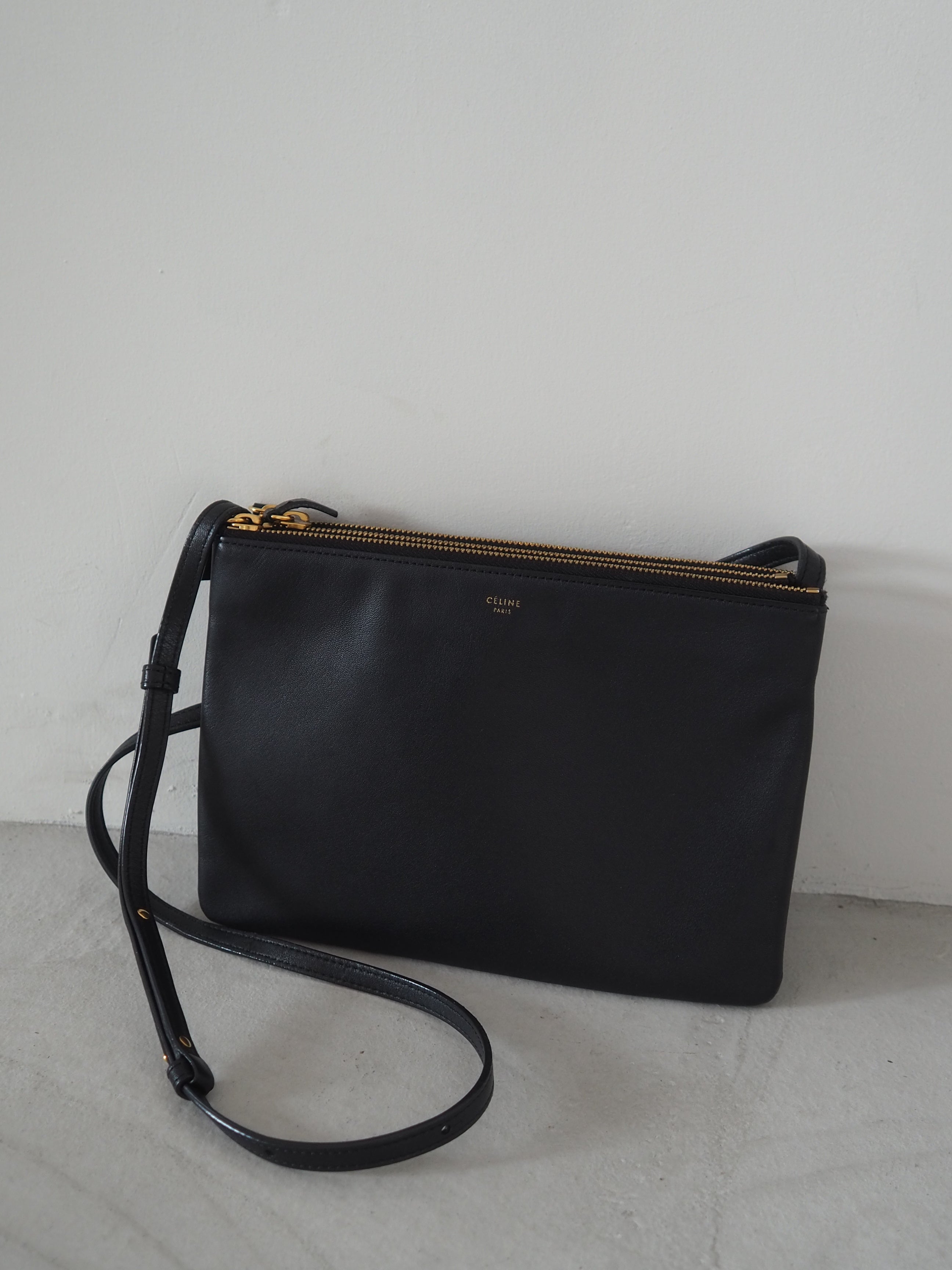 CELINE セリーヌ トリオ ラージ ショルダーバッグ フィービー ブラック