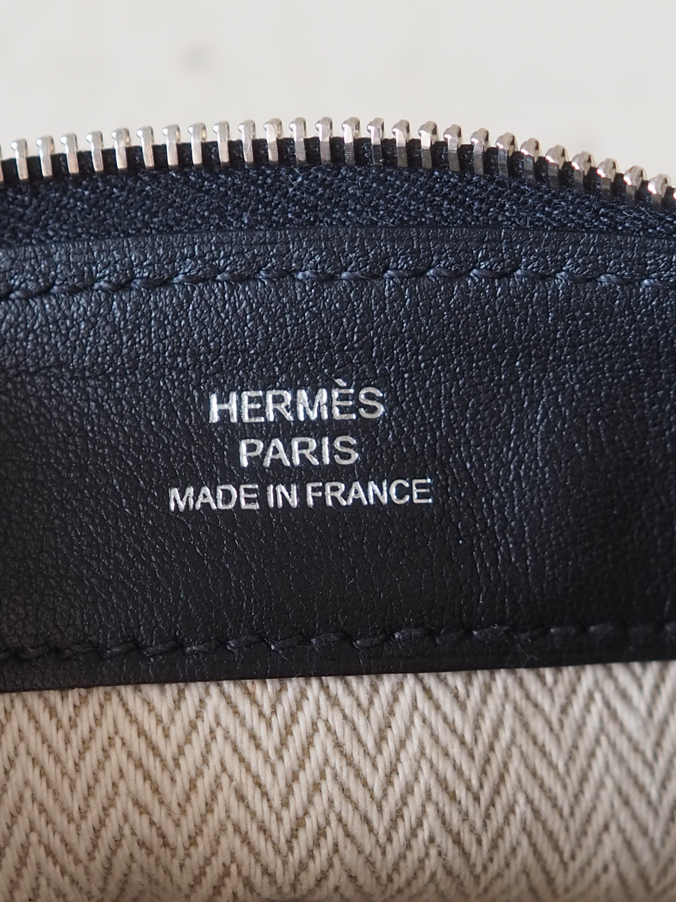 HERMES エルメス セリエ ポーチ レザー ブラック シルバー