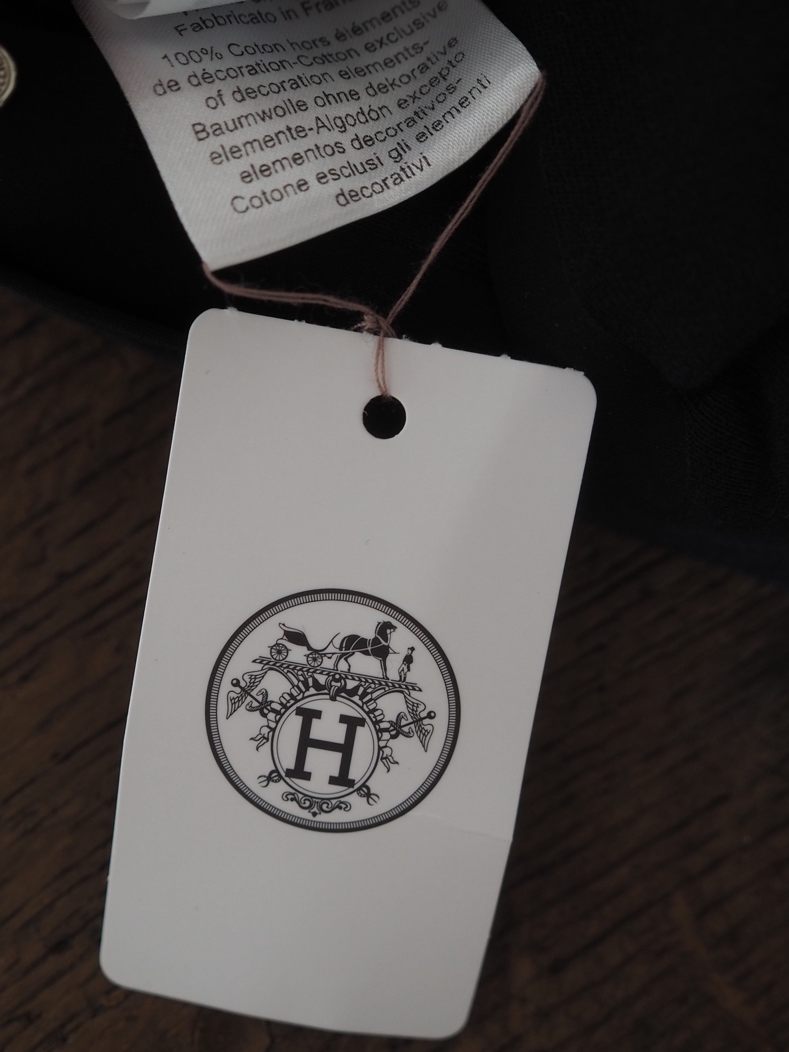 HERMÈS Sweat Top with Clou de Selle Button (XL)