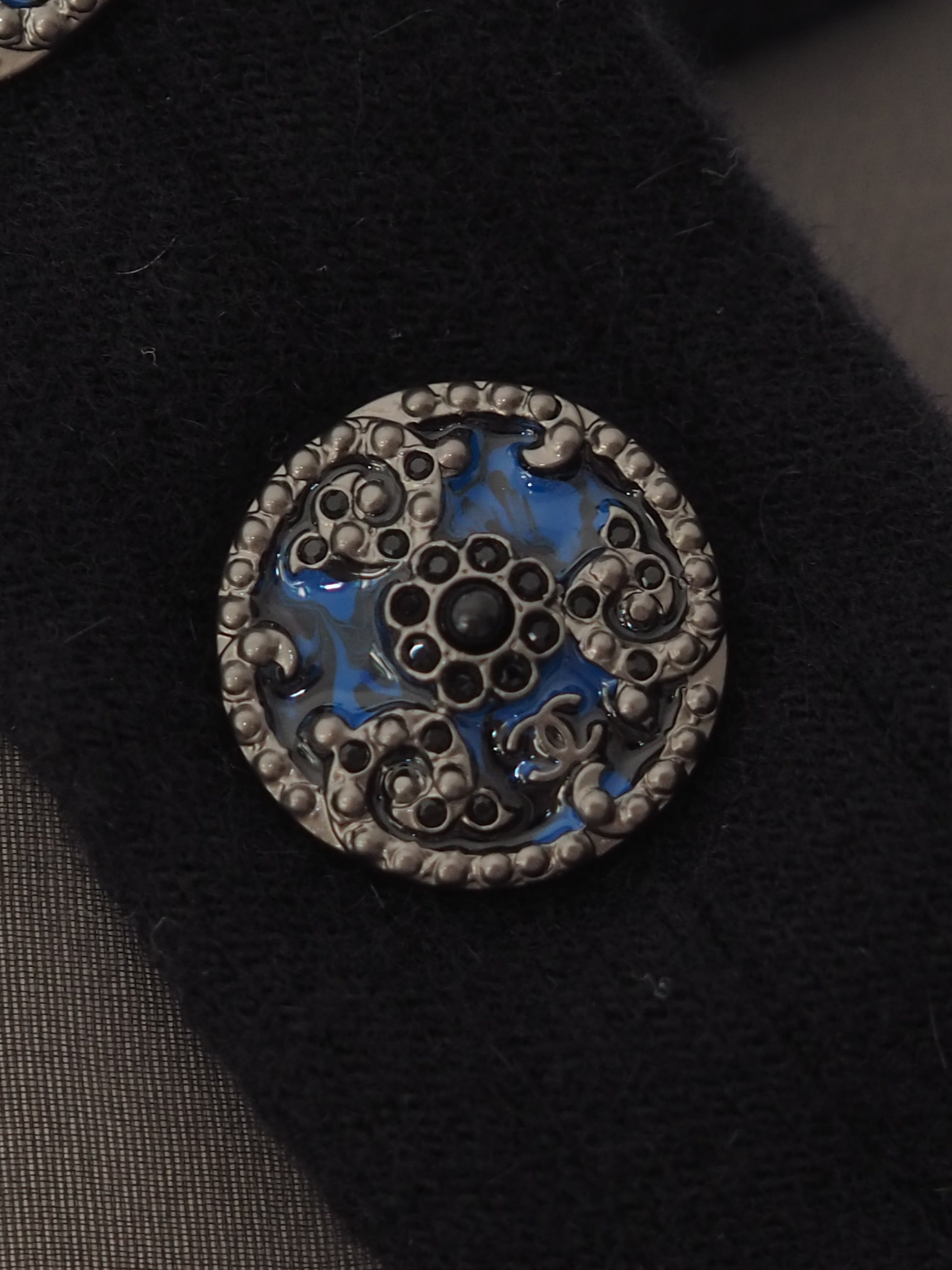 CHANEL シャネル シルク ウール シアー ドレス ワンピース ブラック