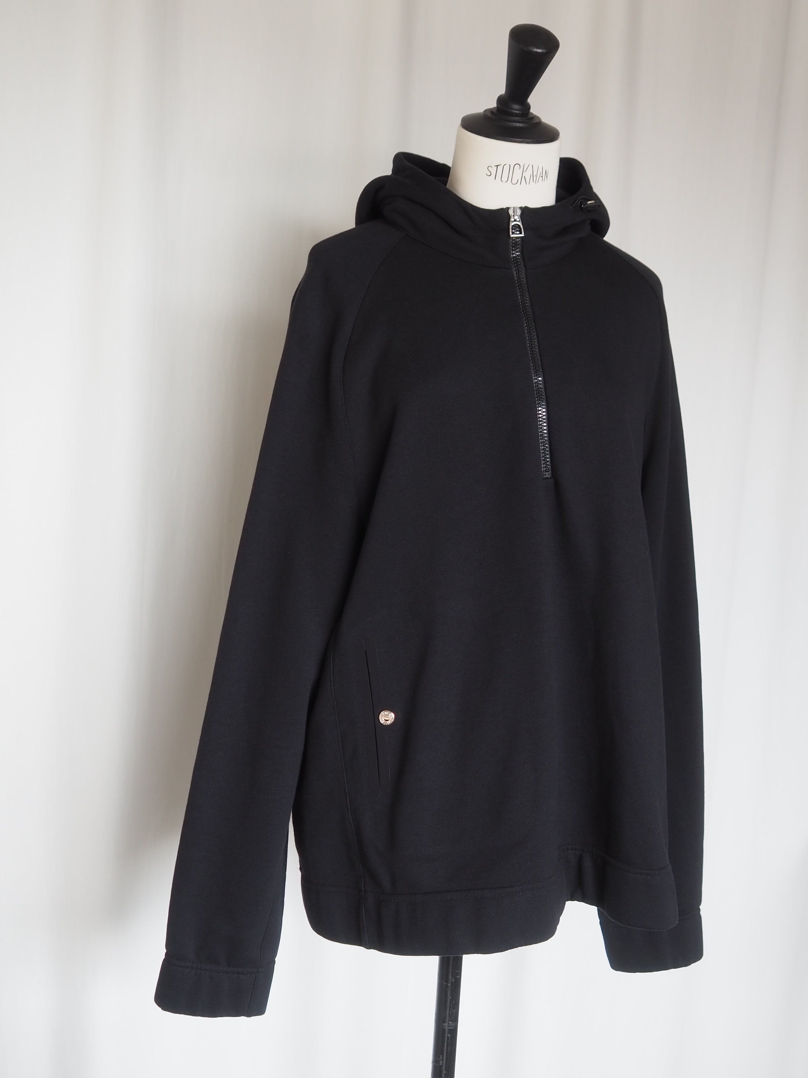 HERMES　ハーフジップパーカー HERMES(エルメス) ハーフジップパーカー カーキ×ブラック サイズ