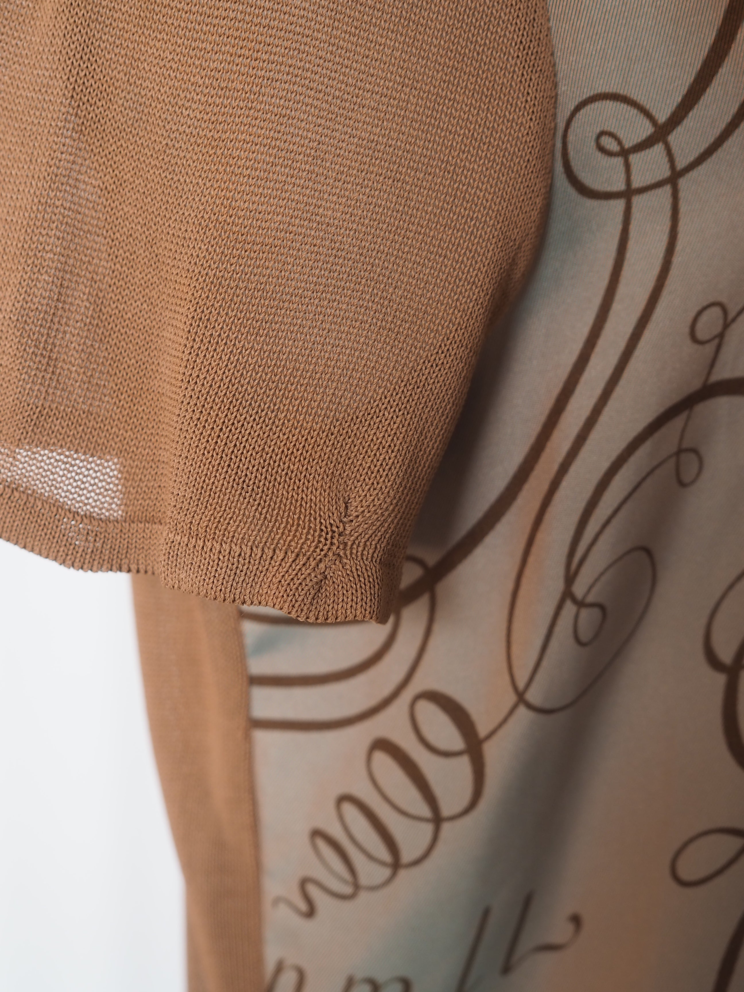 HERMÈS by Martin Margiela Calligraphy Silk Mesh Top