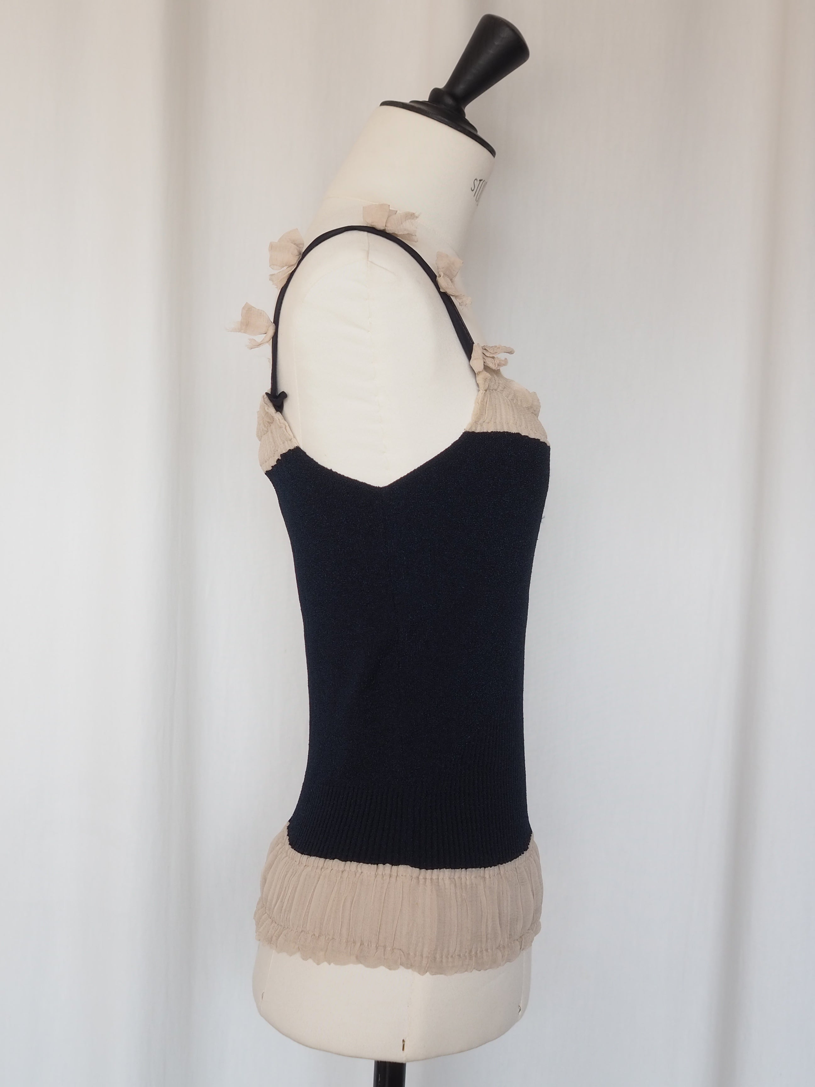 CHANEL Ribbon Strap Knit Camisole