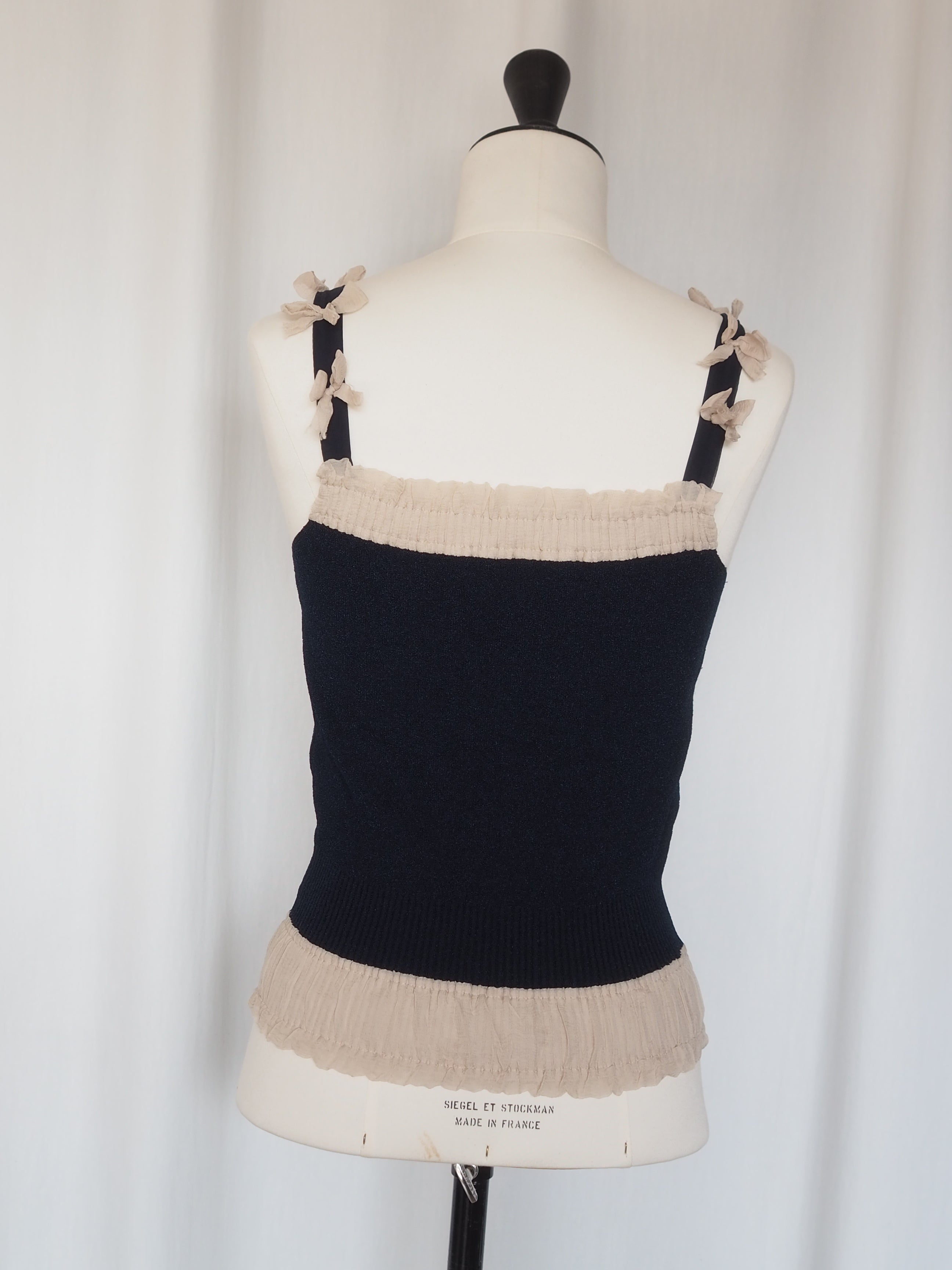 CHANEL Ribbon Strap Knit Camisole