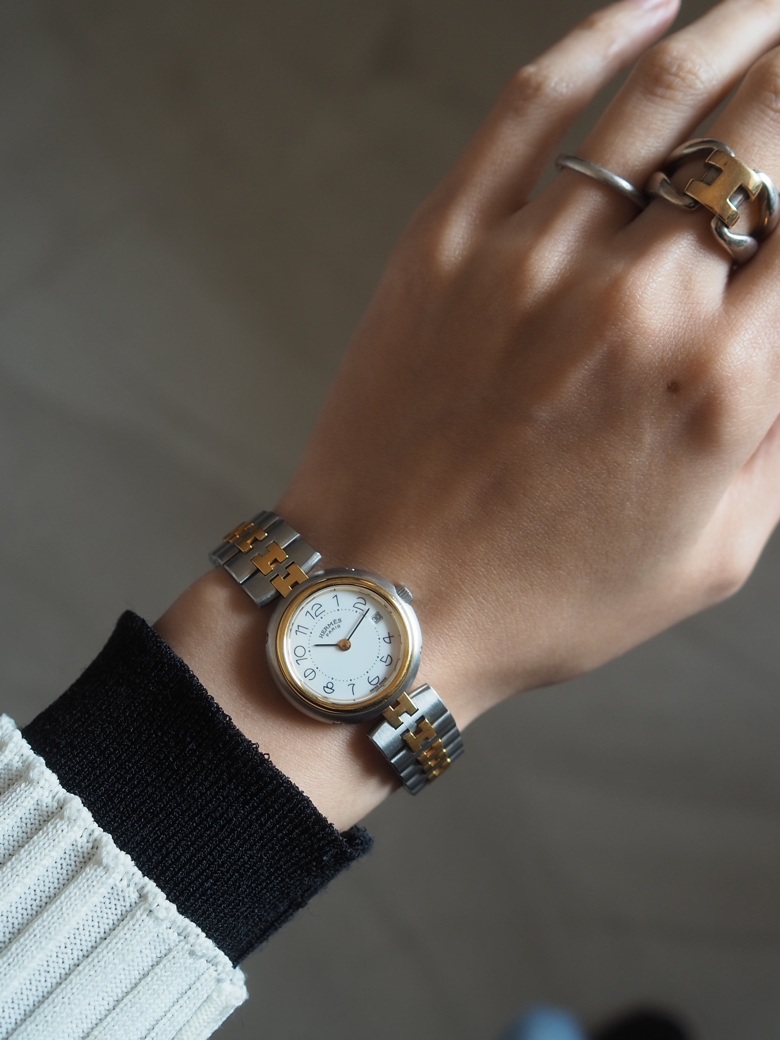 HERMES エルメス Profile プロフィール 腕時計 HERMES エルメス プロフィール ウォッチ 腕時計 コンビ シルバー