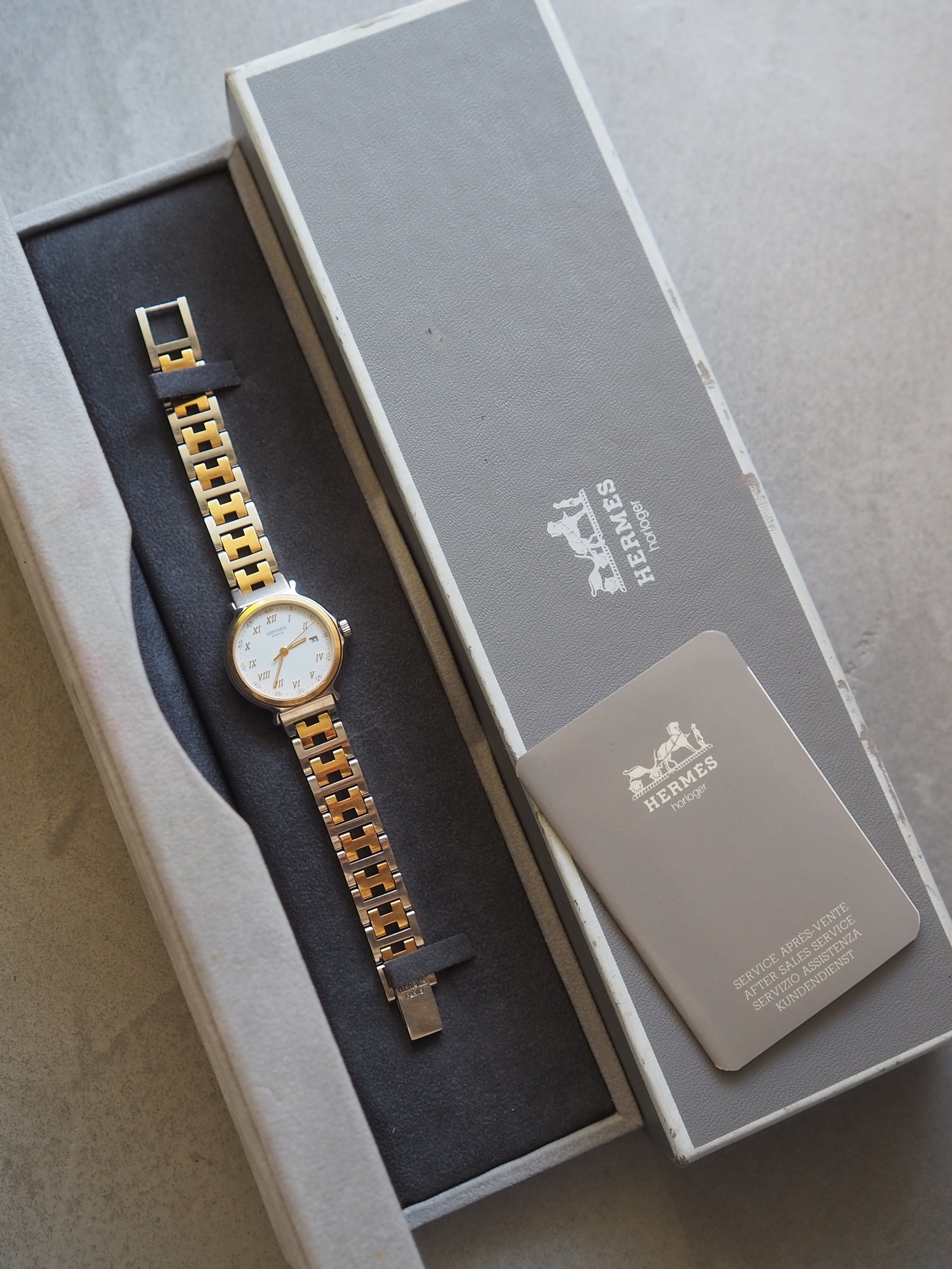 HERMES 腕時計 シルバー/ゴールド HERMES エルメス レディース腕時計 プロフィール クオーツ ゴールド