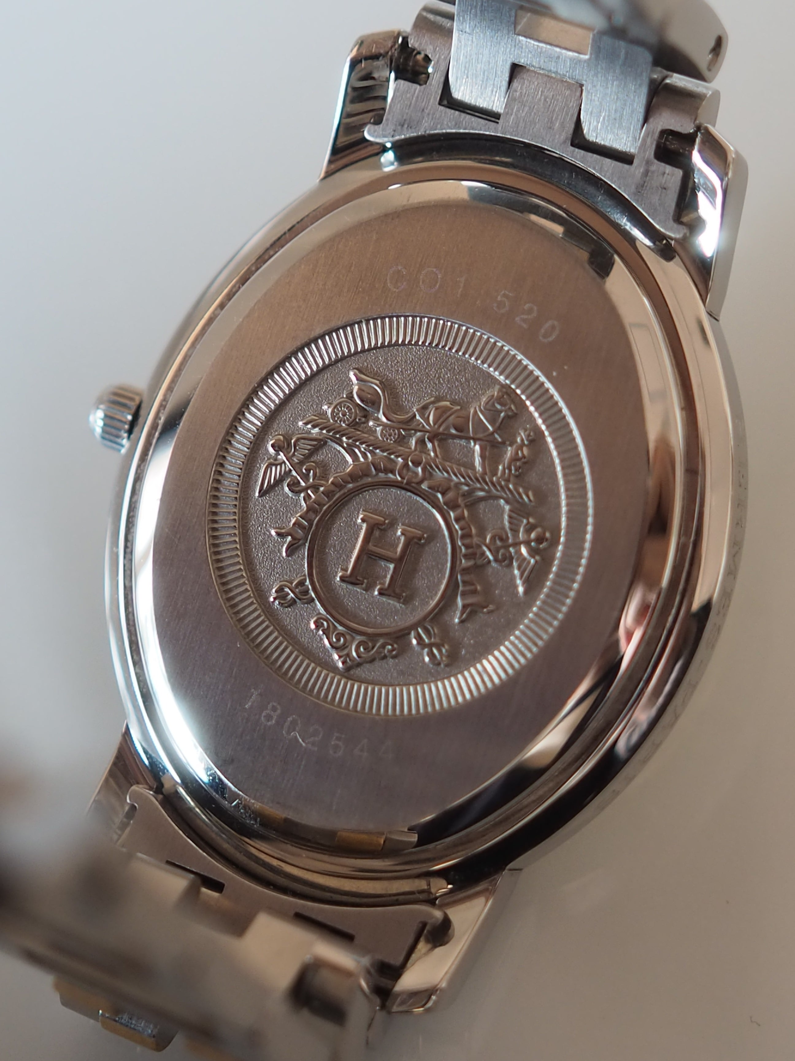 HERMES エルメス クリッパー オーバル ウォッチ 腕時計 シルバー