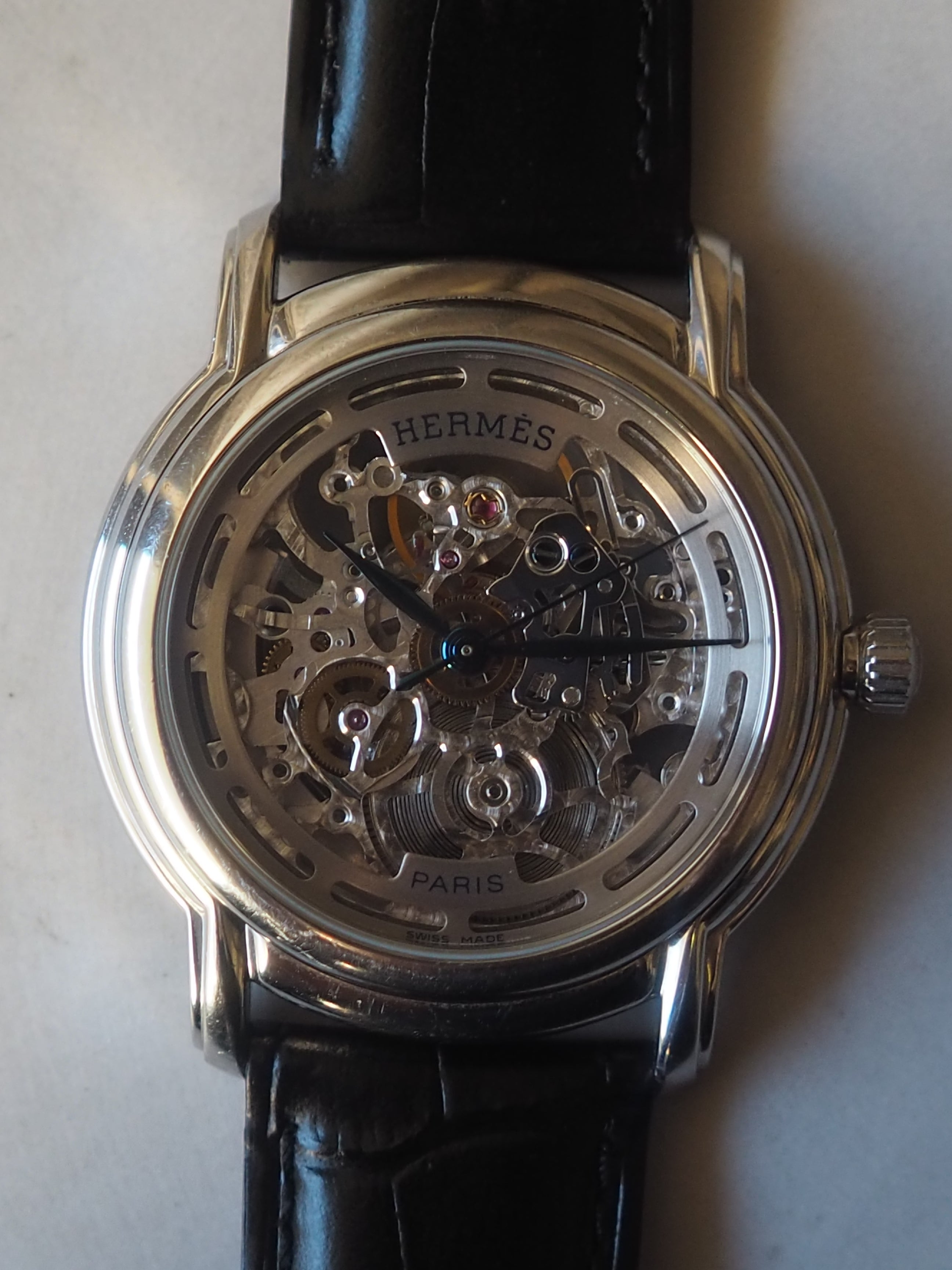 ジャンク品　HERMES 型時計ヘッド HERMES エルメス セザム マルジェラ期 ウォッチ 腕時計 スケルトン