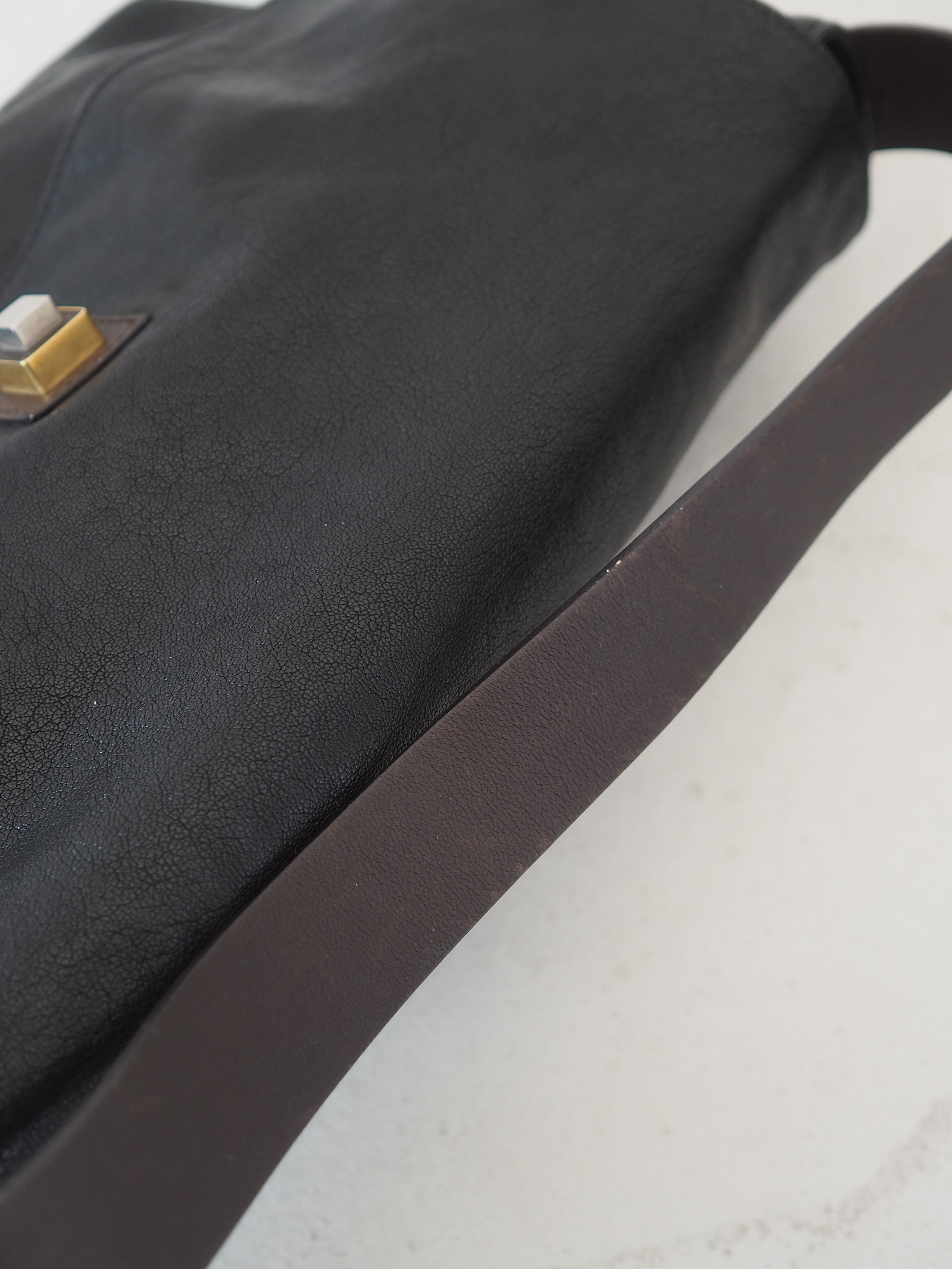 CELINE セリーヌ ショルダー バッグ フィービー期 ブラック ファー