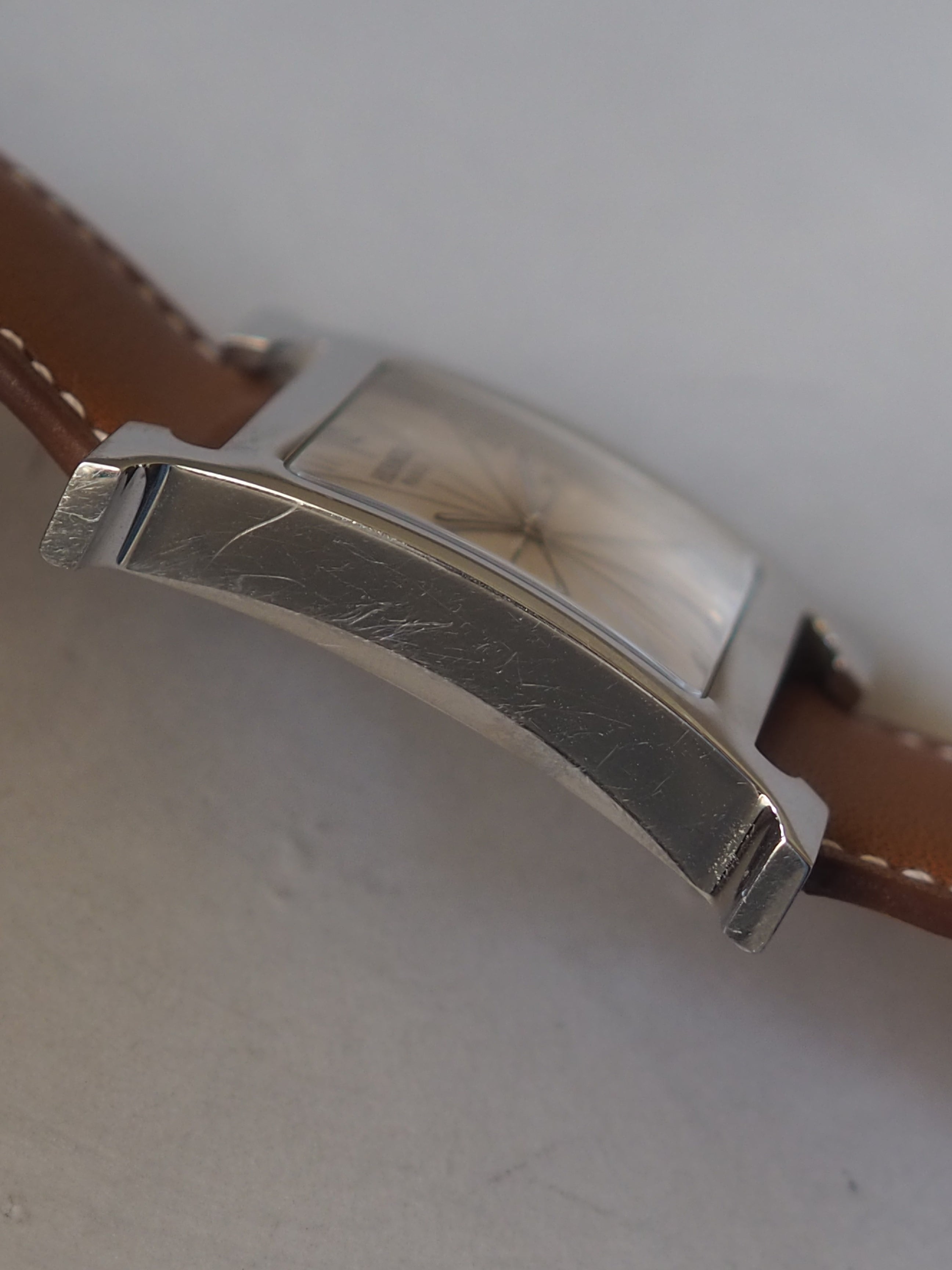 HERMES エルメス H ウォッチ 腕時計 シルバー ブラウン メンズ ユニ
