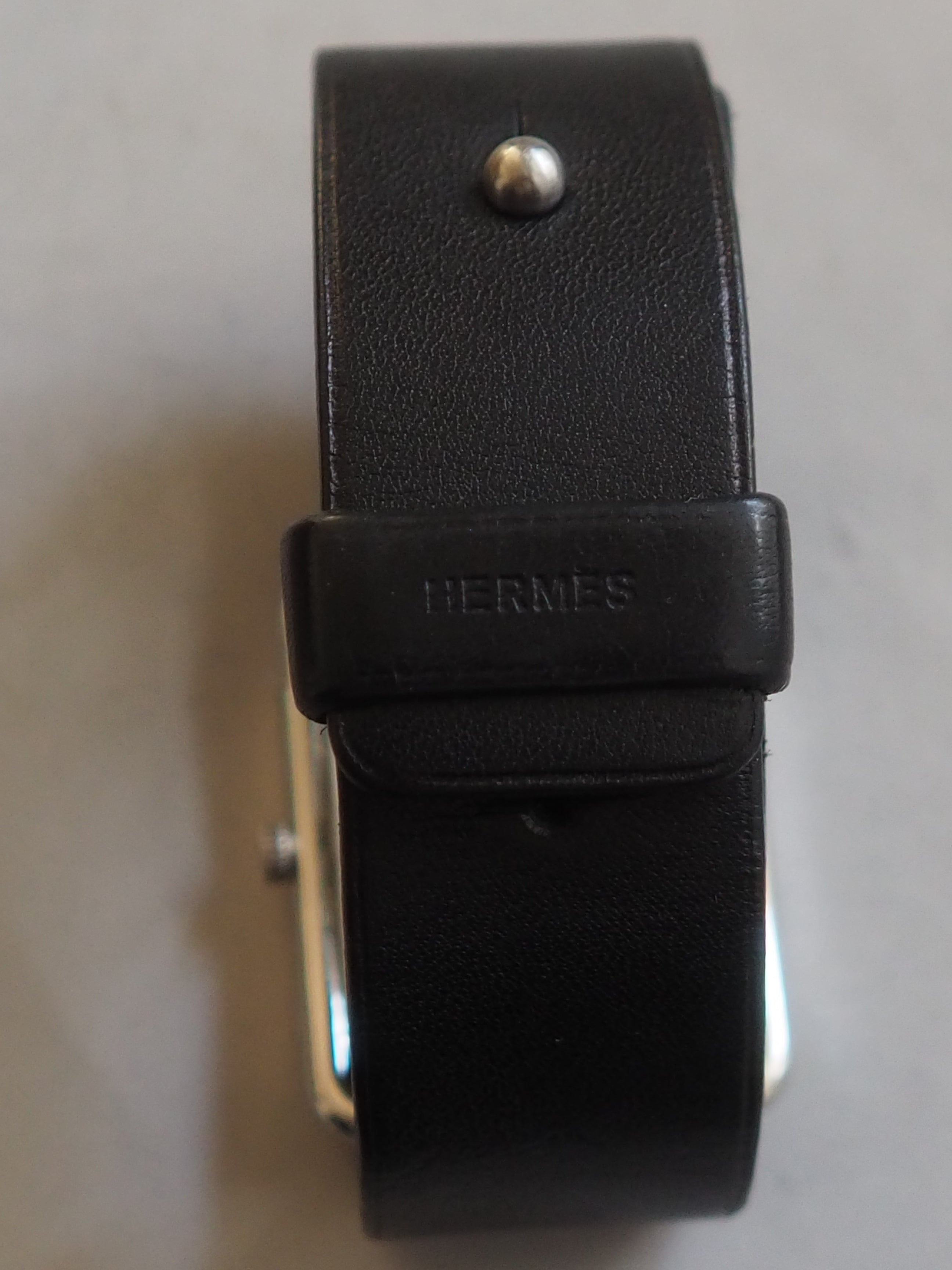 HERMES バレニア 腕時計 ブラック HERMES エルメス バレニア ウォッチ 腕時計 シルバー ブラック レザー