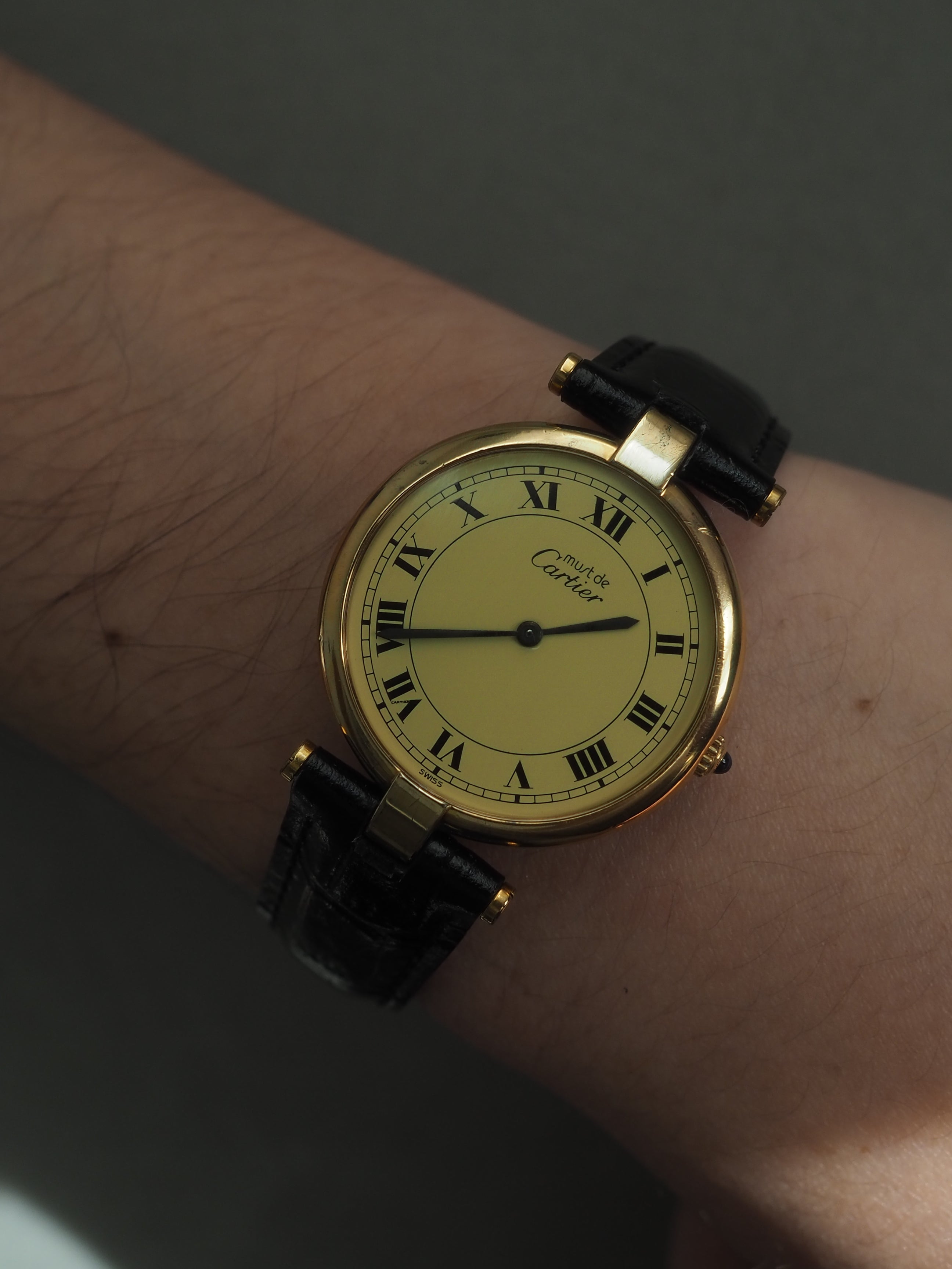 Cartier カルティエ マストヴァンドーム LM ゴールド ブラック メンズ