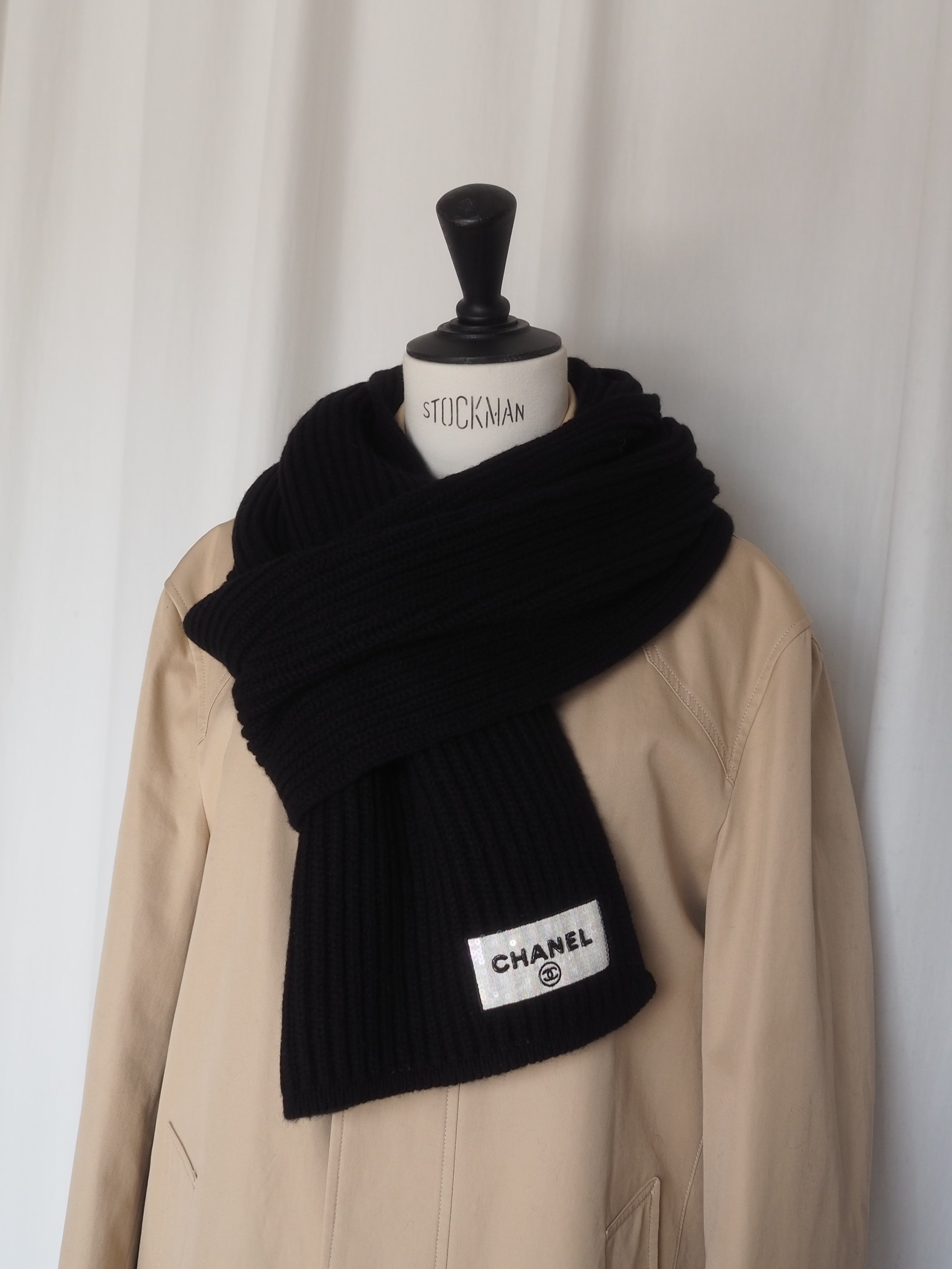 CHANEL Sequin Logo Scarf