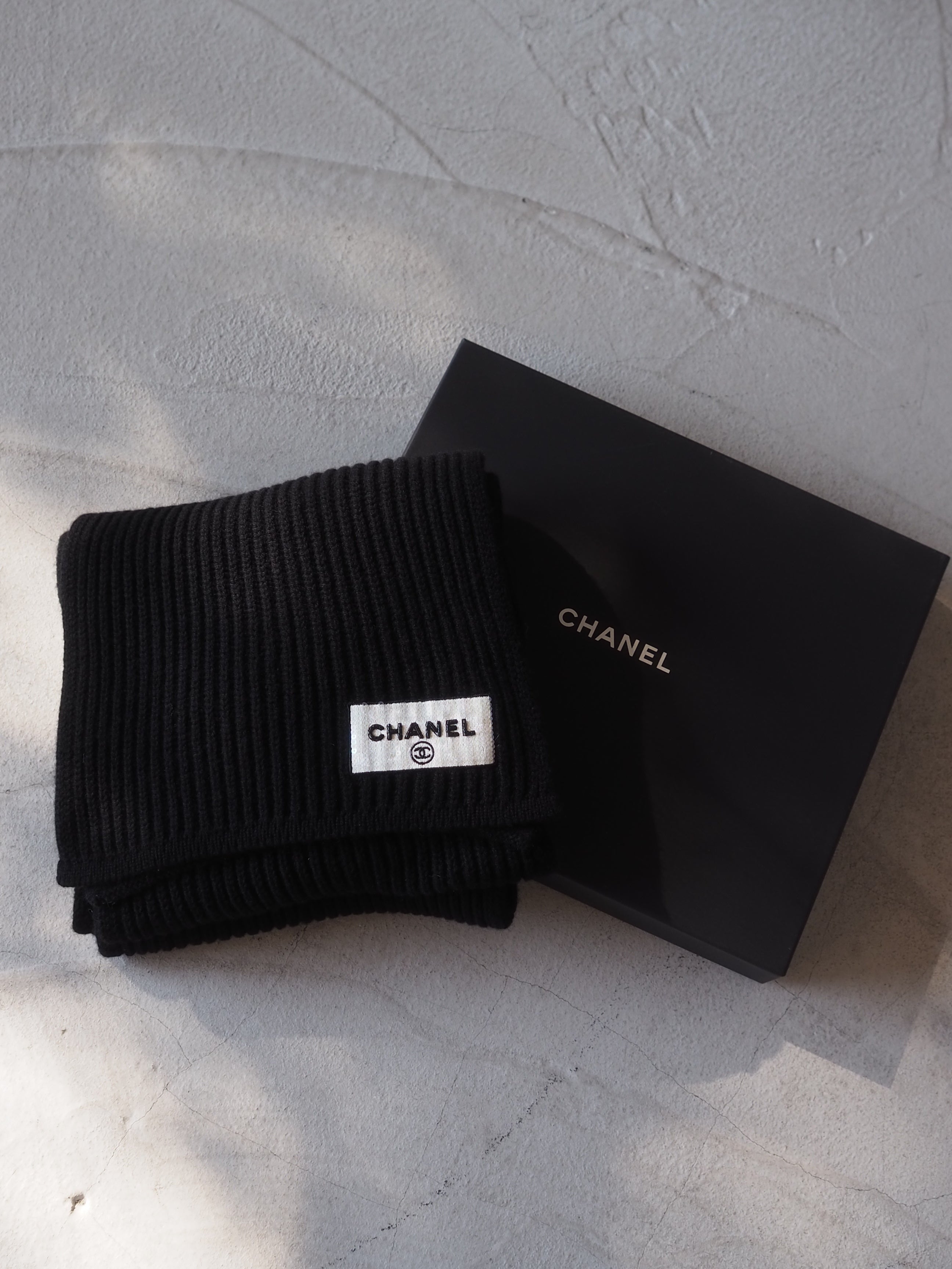 CHANEL Sequin Logo Scarf